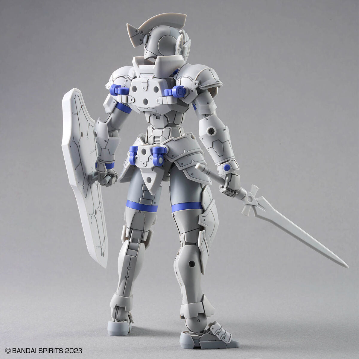 30MF Liber Knight figure with a sword and shield on a gray background