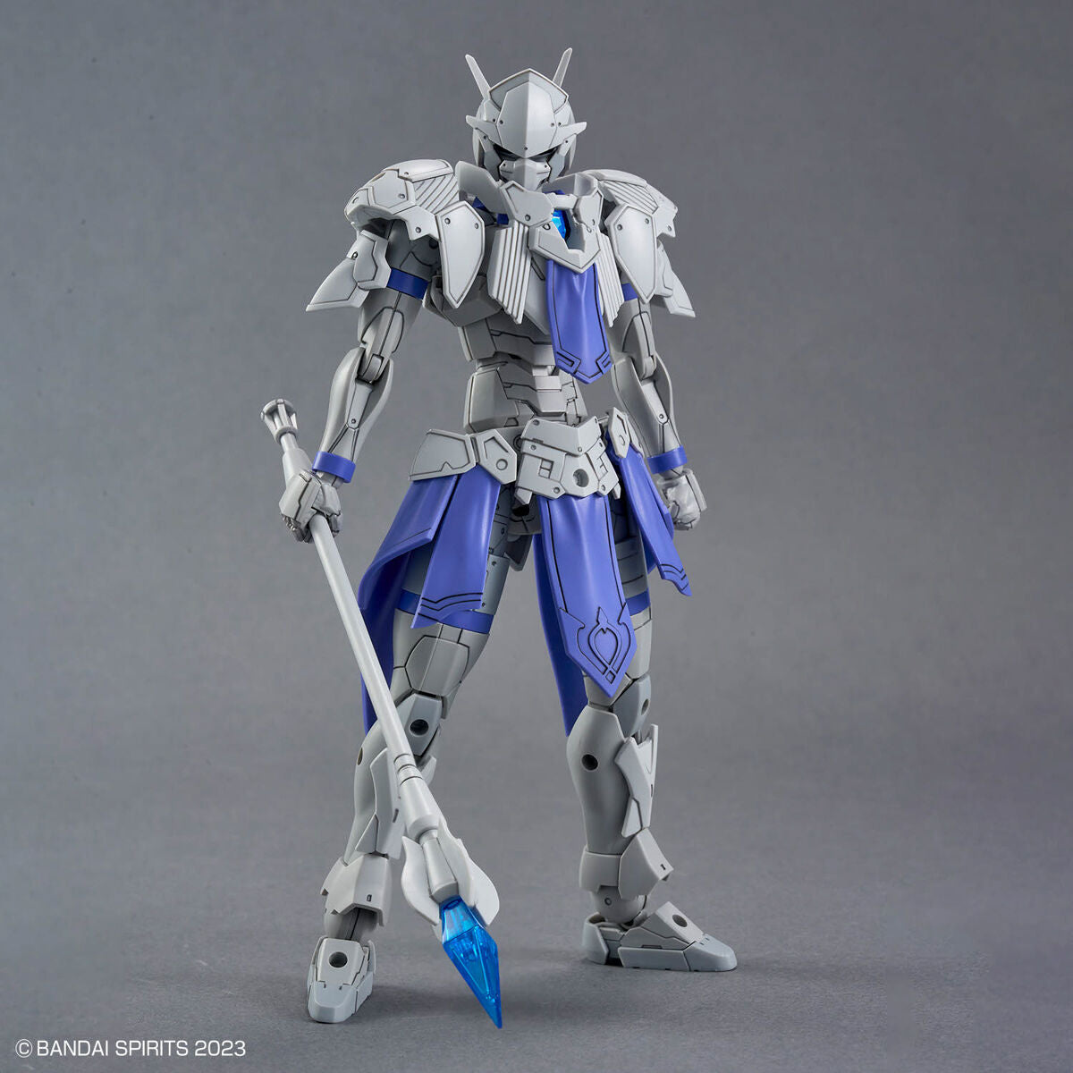 30MF Liber Priest figure with gray and blue armor on a gray background