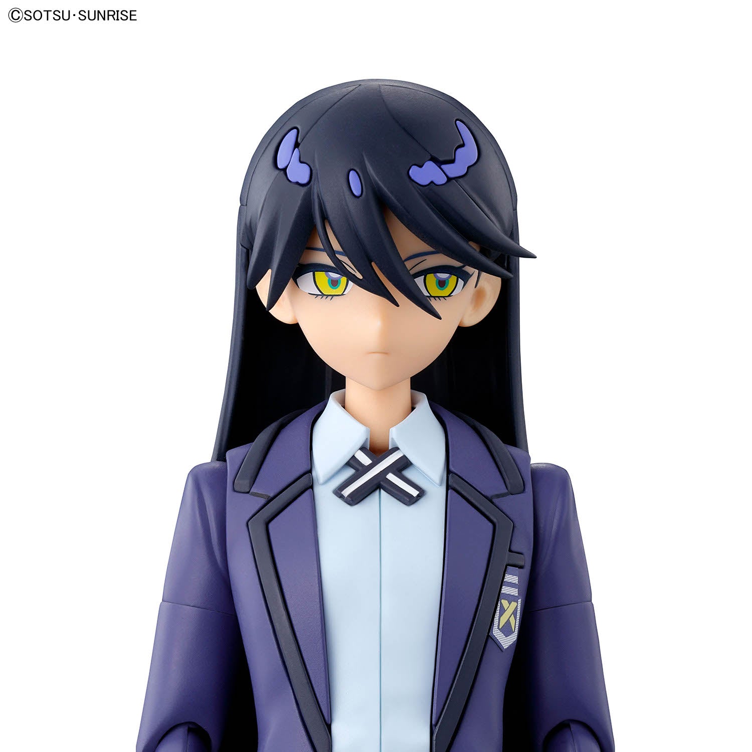 Figure-rise Standard Nyaan character with dark hair and purple accents, wearing a school uniform on a white background.