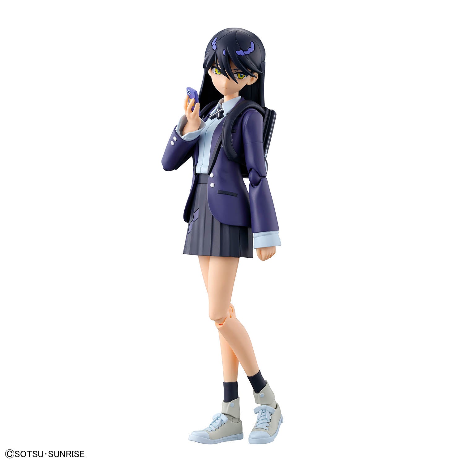 Figure-rise Standard Nyaan in a school uniform with a backpack on a white background