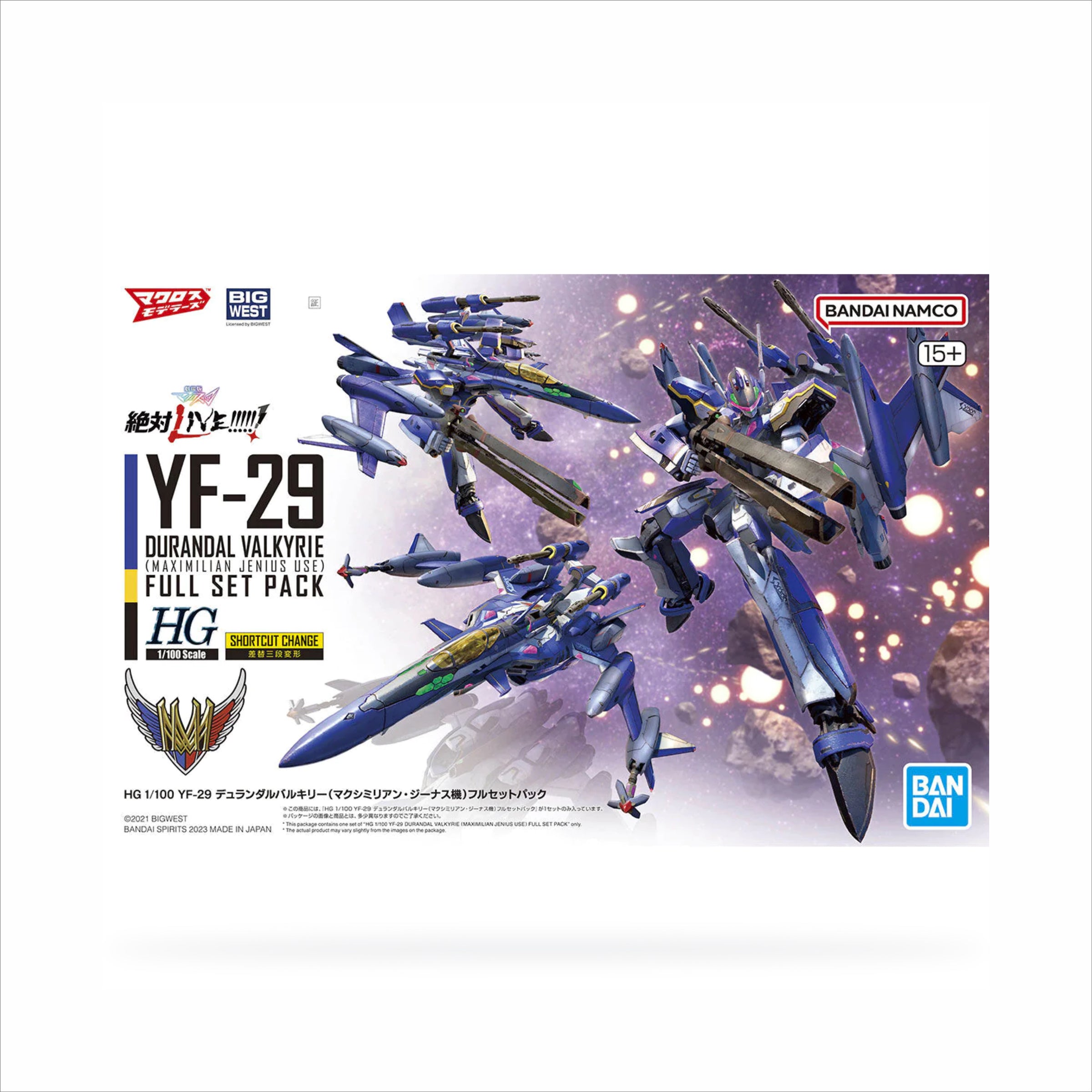 HG 1/100 YF-29 Durandal Valkyrie (Maximilian Genius) Full Set Pack