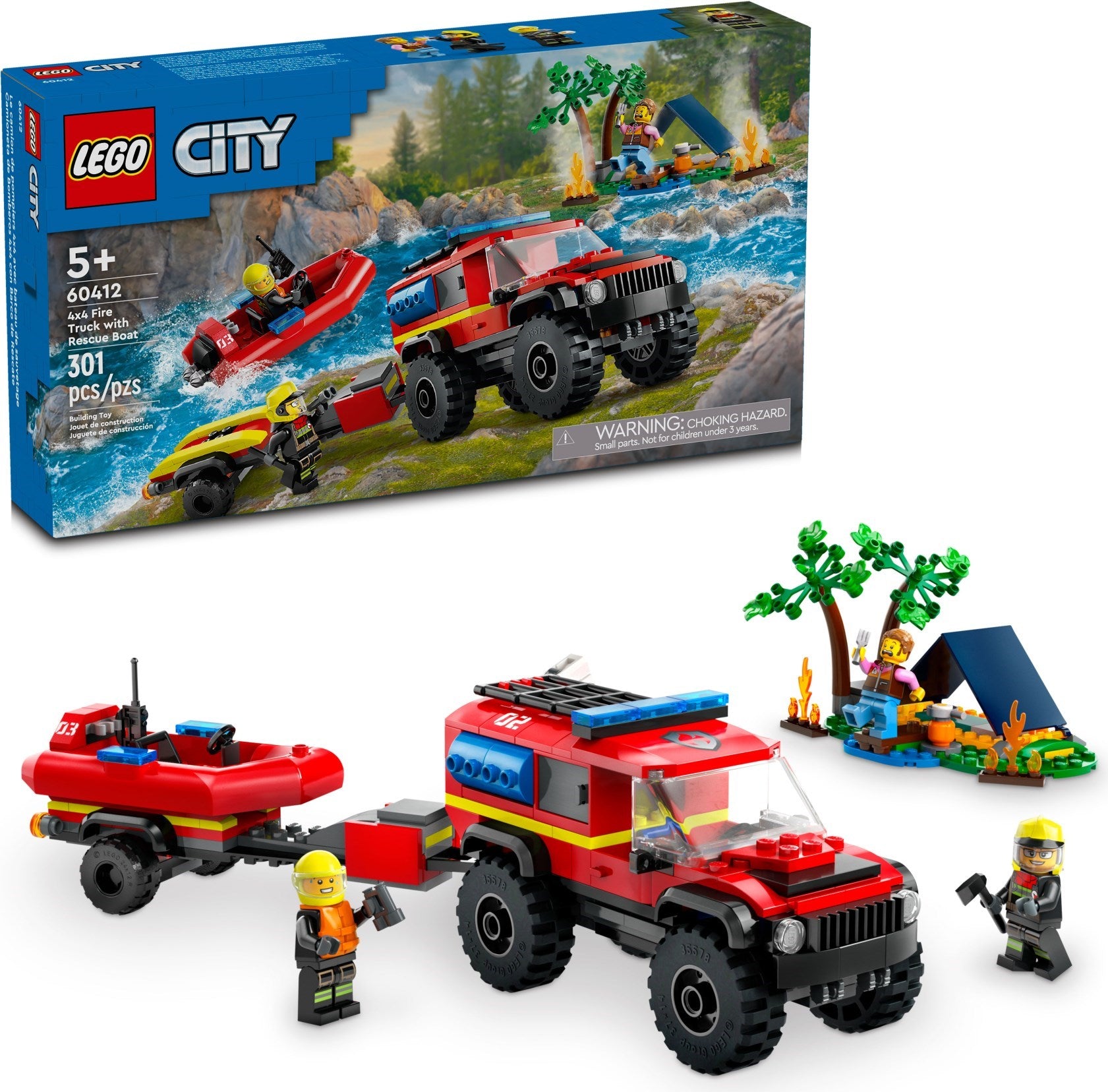LEGO 60412 4x4 Fire Truck with Rescue Boat