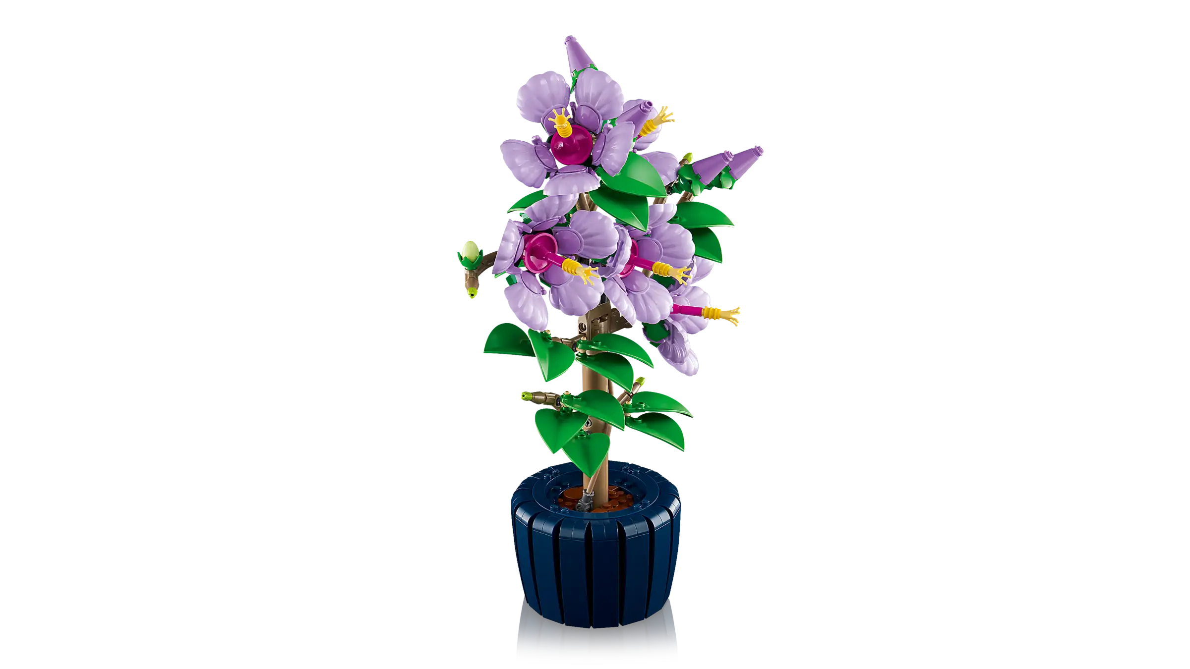 Model of a LEGO 10372 Hibiscus on a white background
