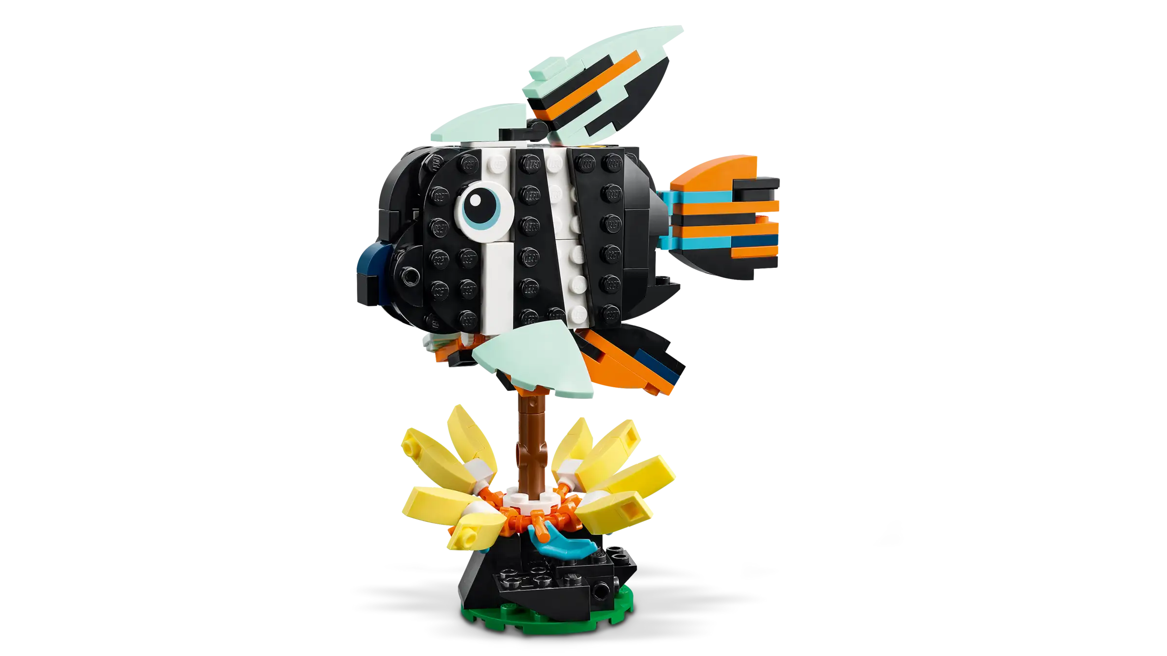 LEGO 31173 Tropical Toucan - fish made of interlocking bricks on a white background