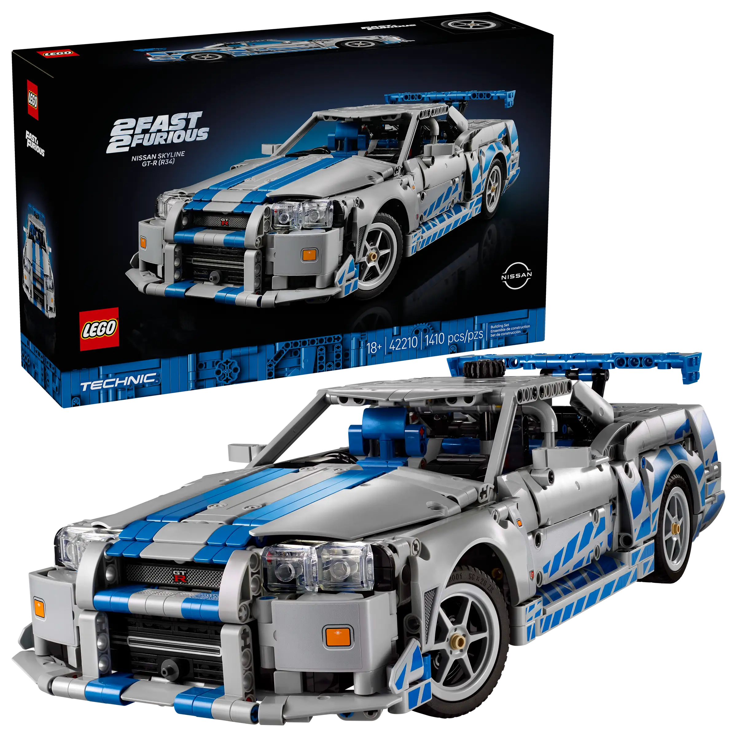 LEGO 42210 2 Fast 2 Furious Nissan Skyline GT-R (R34) Car