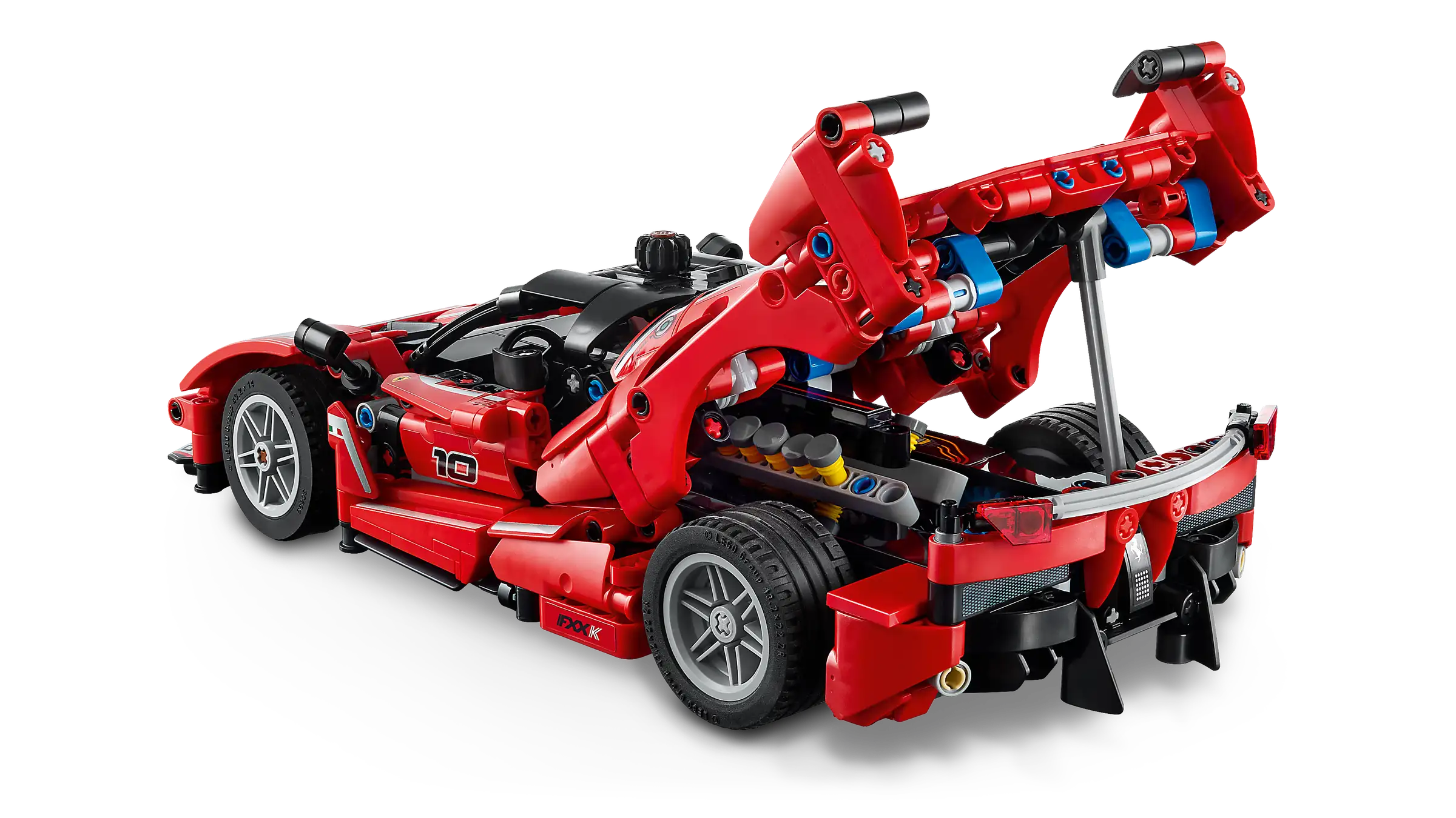 LEGO 42212 Ferrari FXX K Red sport car model built with interlocking bricks on a white background
