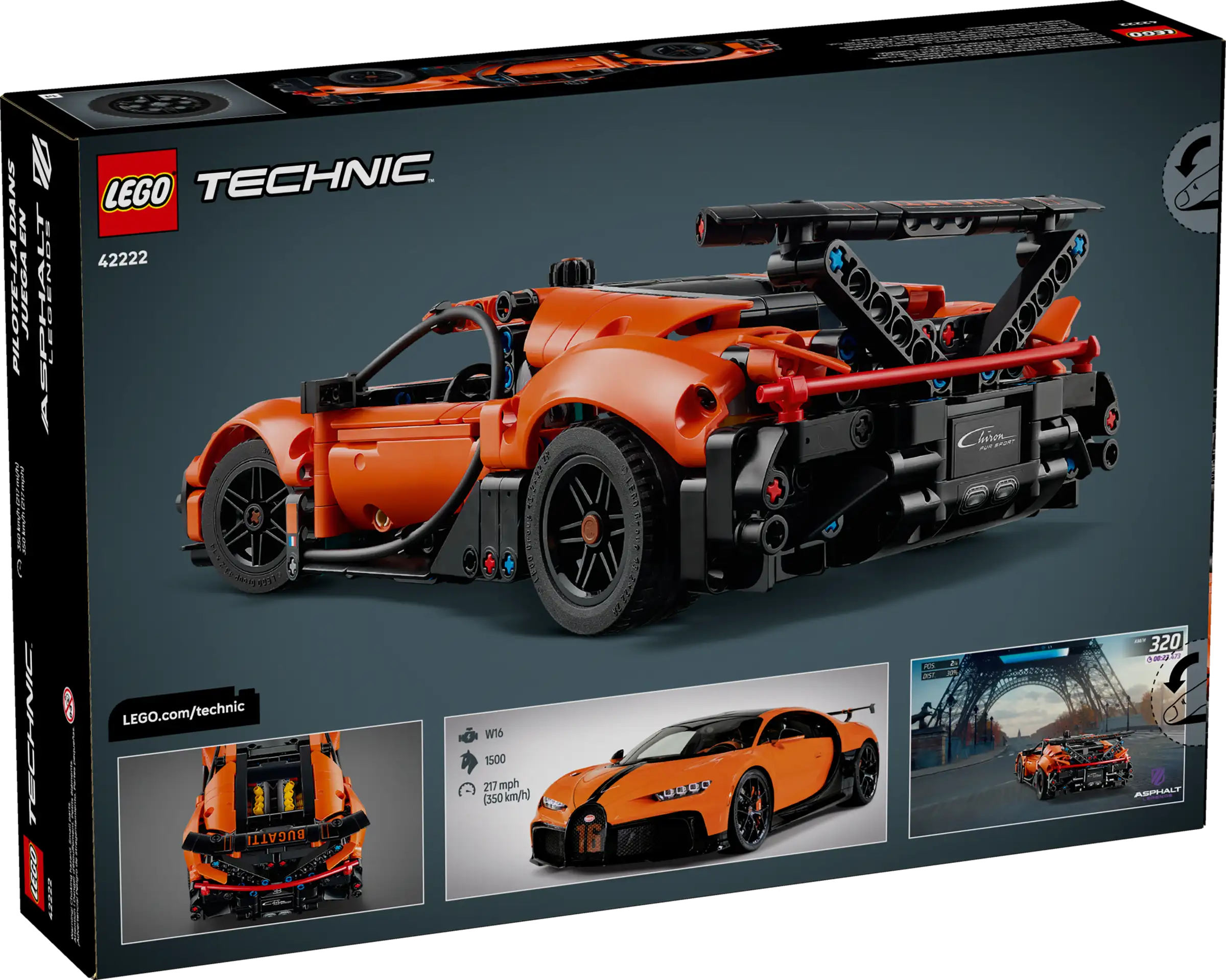LEGO 42222 Bugatti Chiron Pur Sport Hypercar
