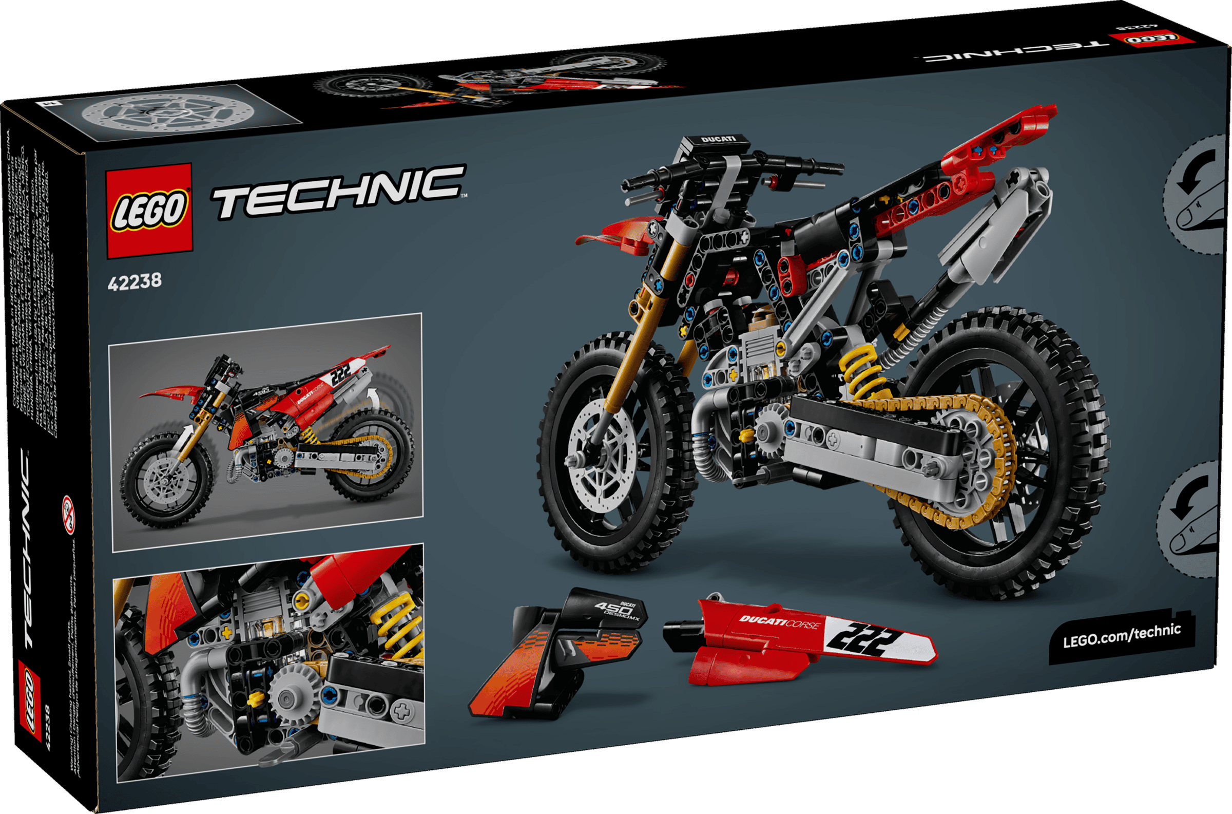 LEGO Technic 42238 Ducati Desmo450 MX Factory Motorcycle