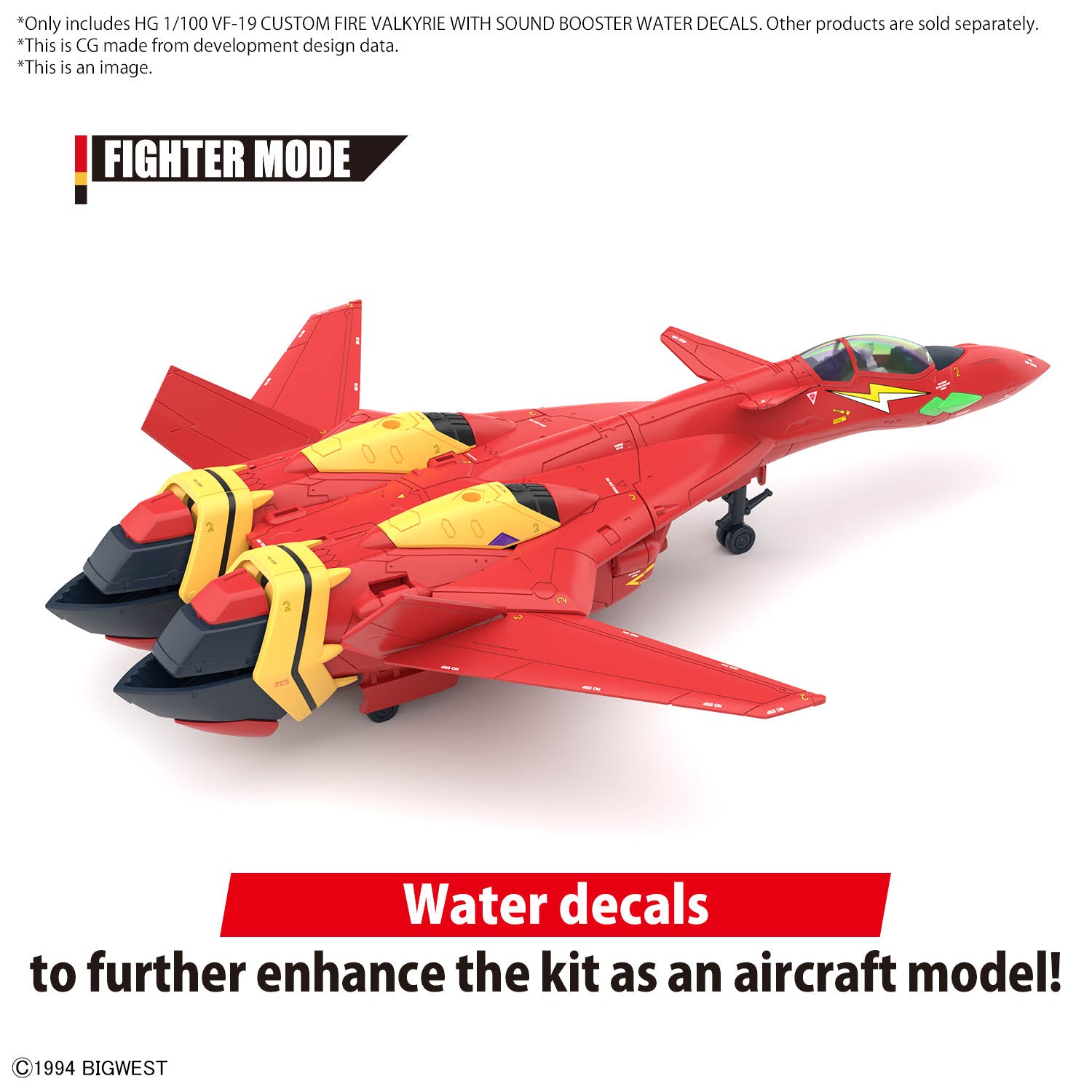 HG 1/100 VF-19 Custom Fire Valkyrie with Sound Booster water decal