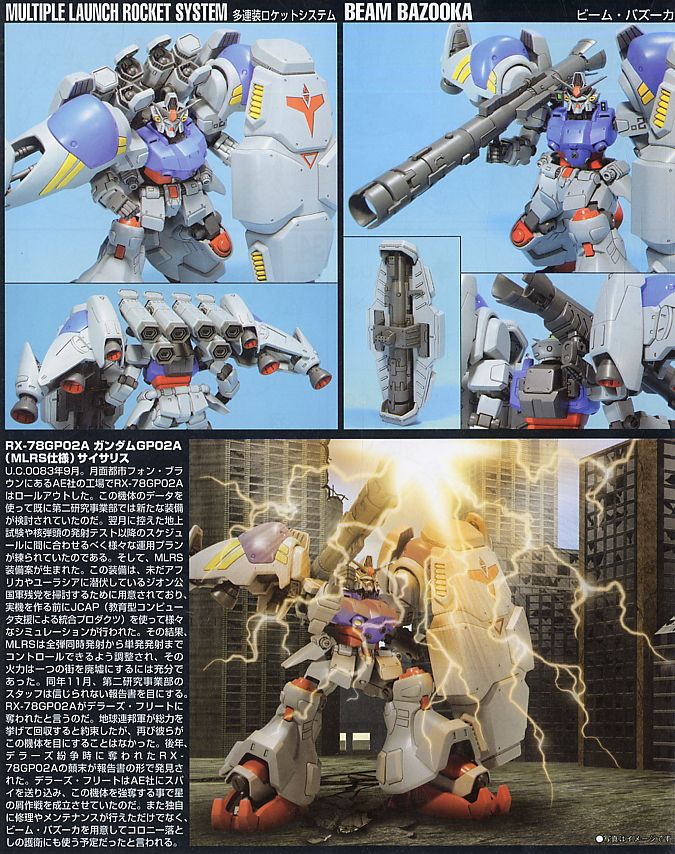 HGUC RX-78 GP02A Gundam GP02A MLRS Specification