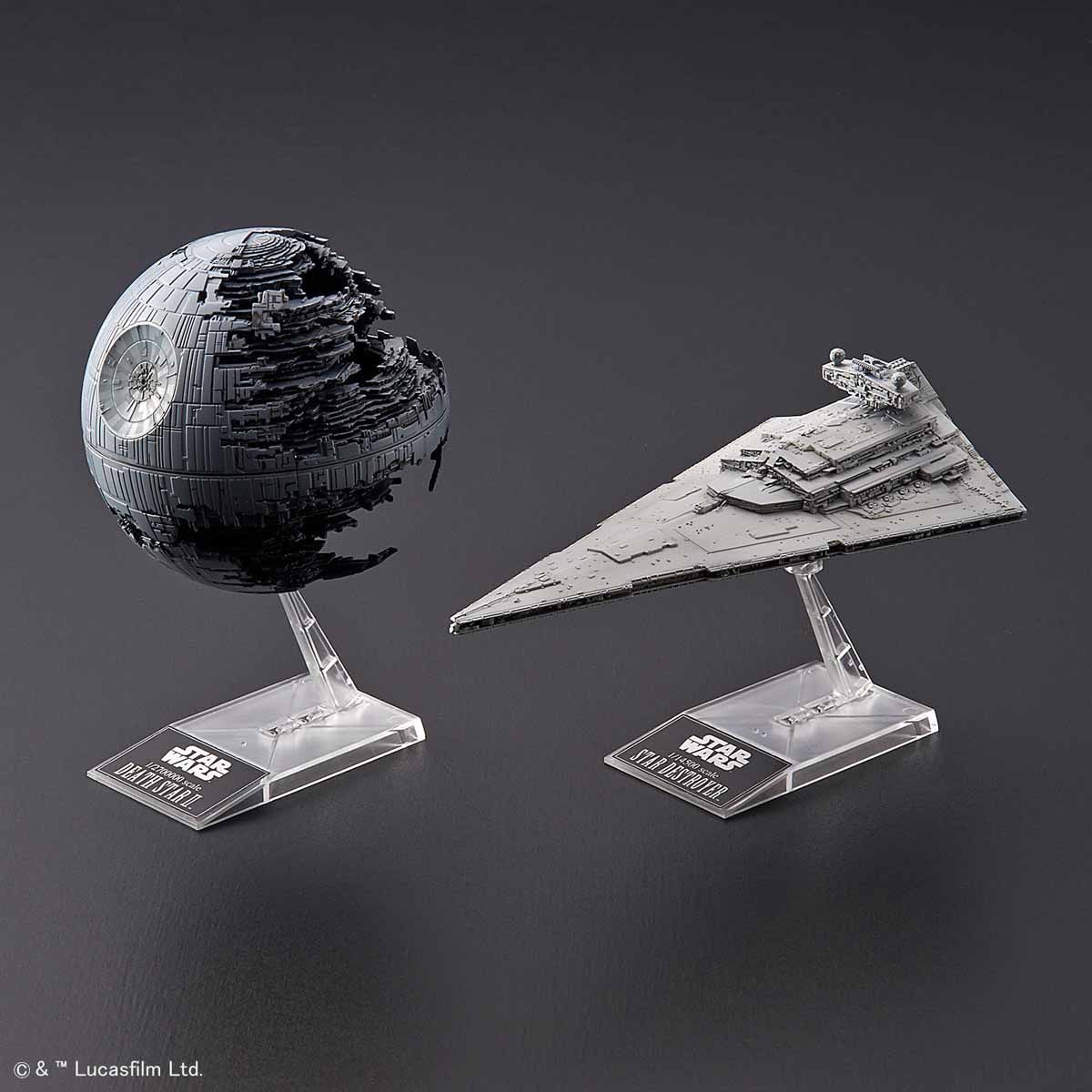 Bandai Star Wars model kit - 1/2700000 Death Star II & 1/14500 Star Destroyer