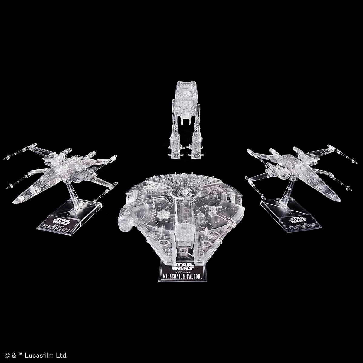 1/144 & 1/350 & 1/540 "Star Wars: The Last Jedi" Clear Vehicle Set