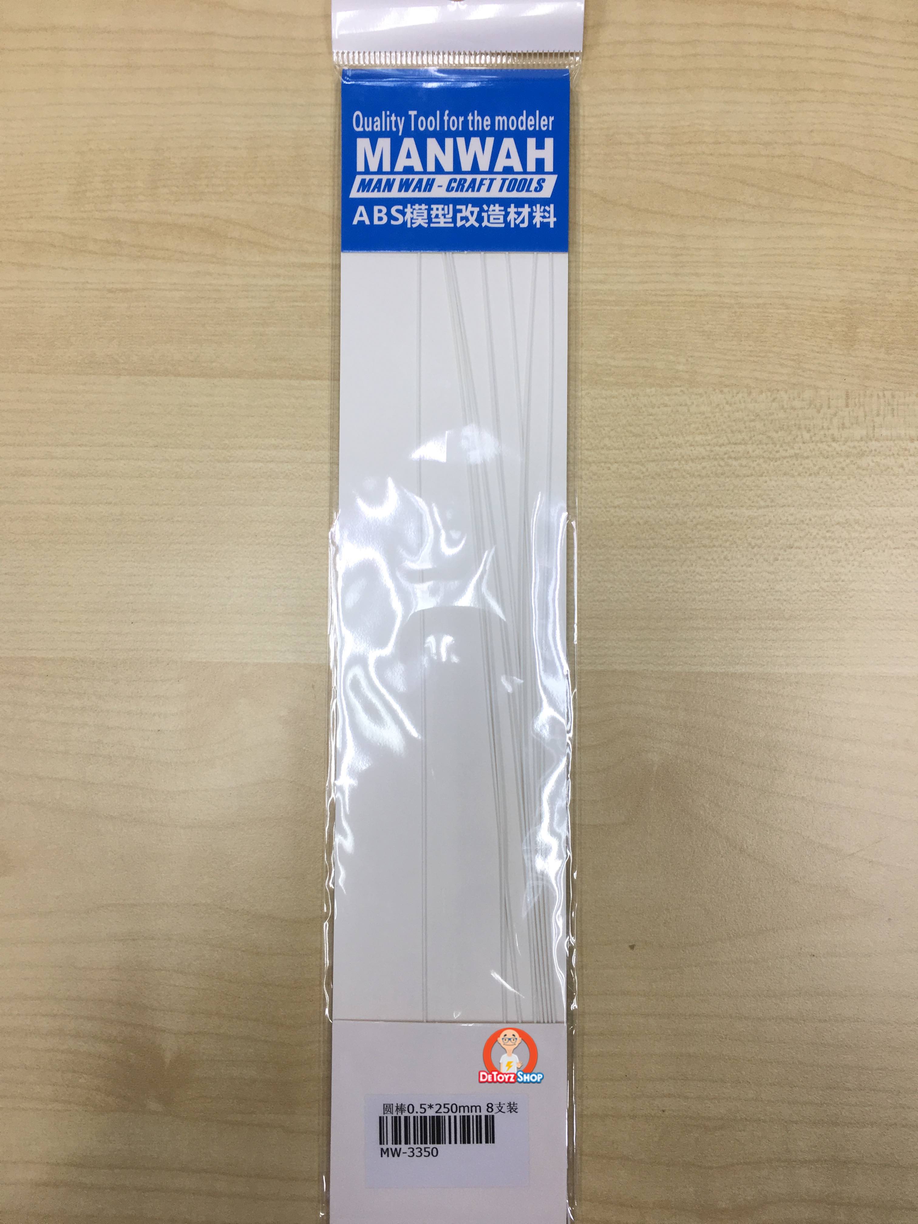 Manwah Craft Tools ABS Beam Round White (0.5mm)(Solid)