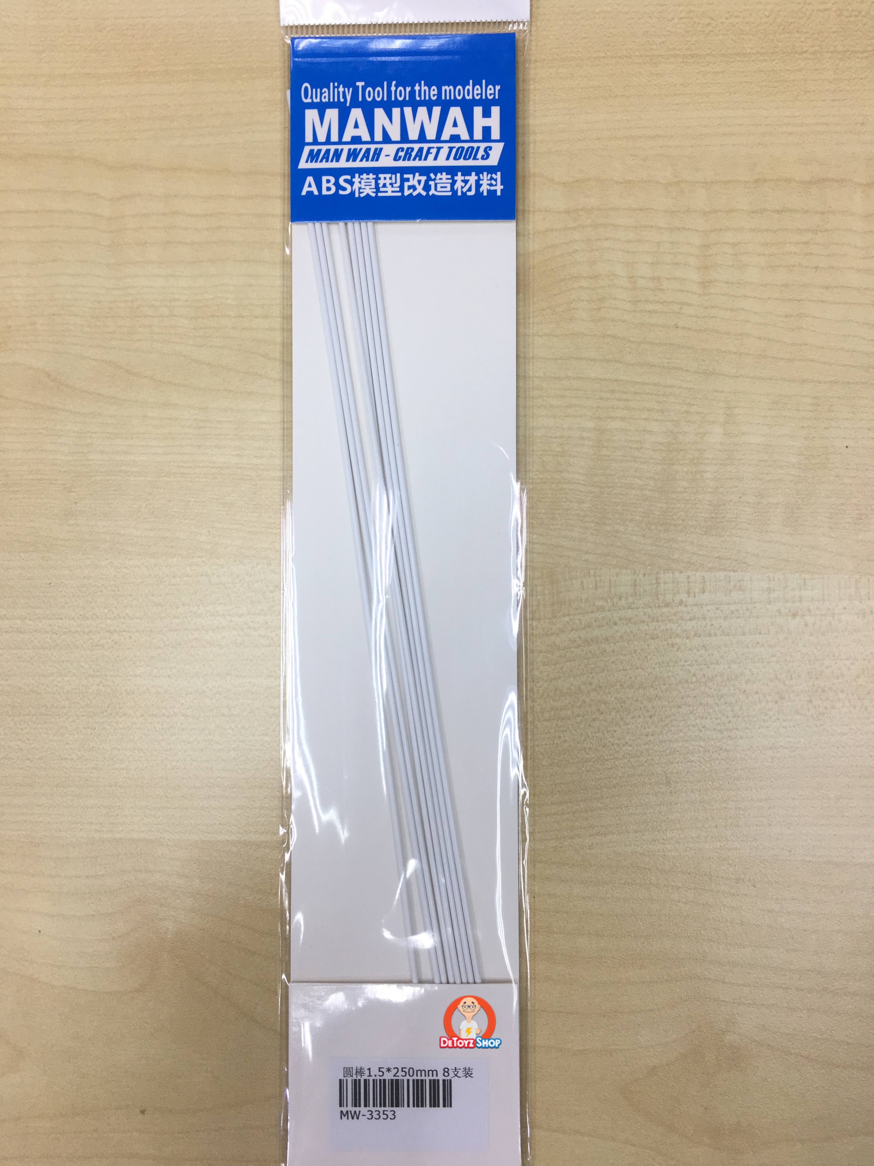 Manwah Craft Tools ABS Beam Round White (1.5mm)(Solid)