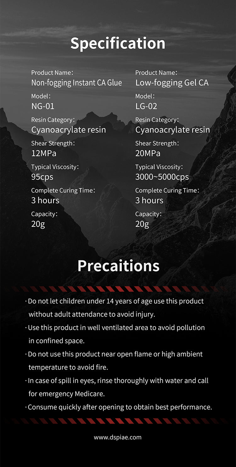 Dspiae Non/Low-Fogging CA Glue
