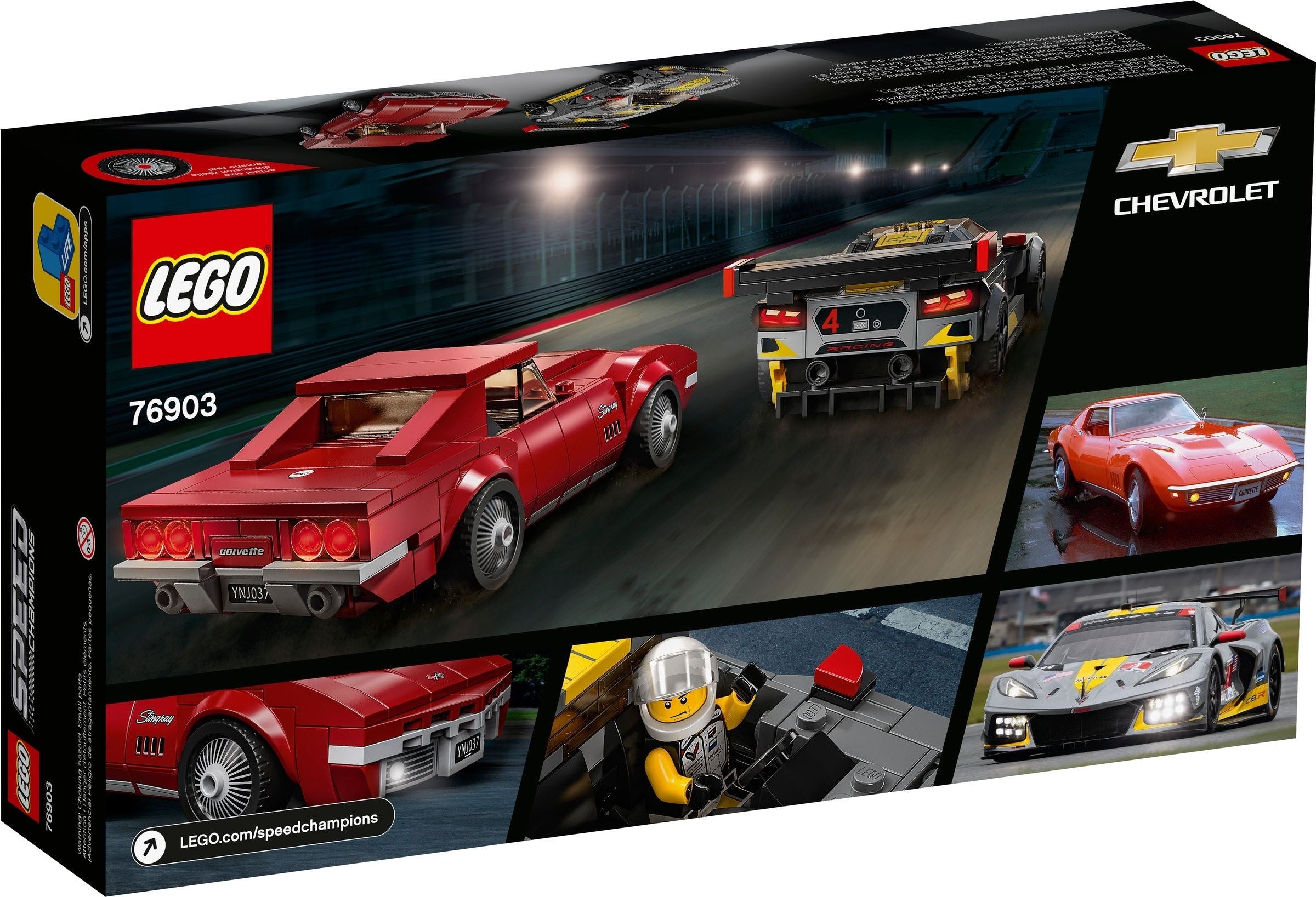 LEGO 76903 Chevrolet Corvette C8.R Race Car and 1968 Chevrolet Corvette