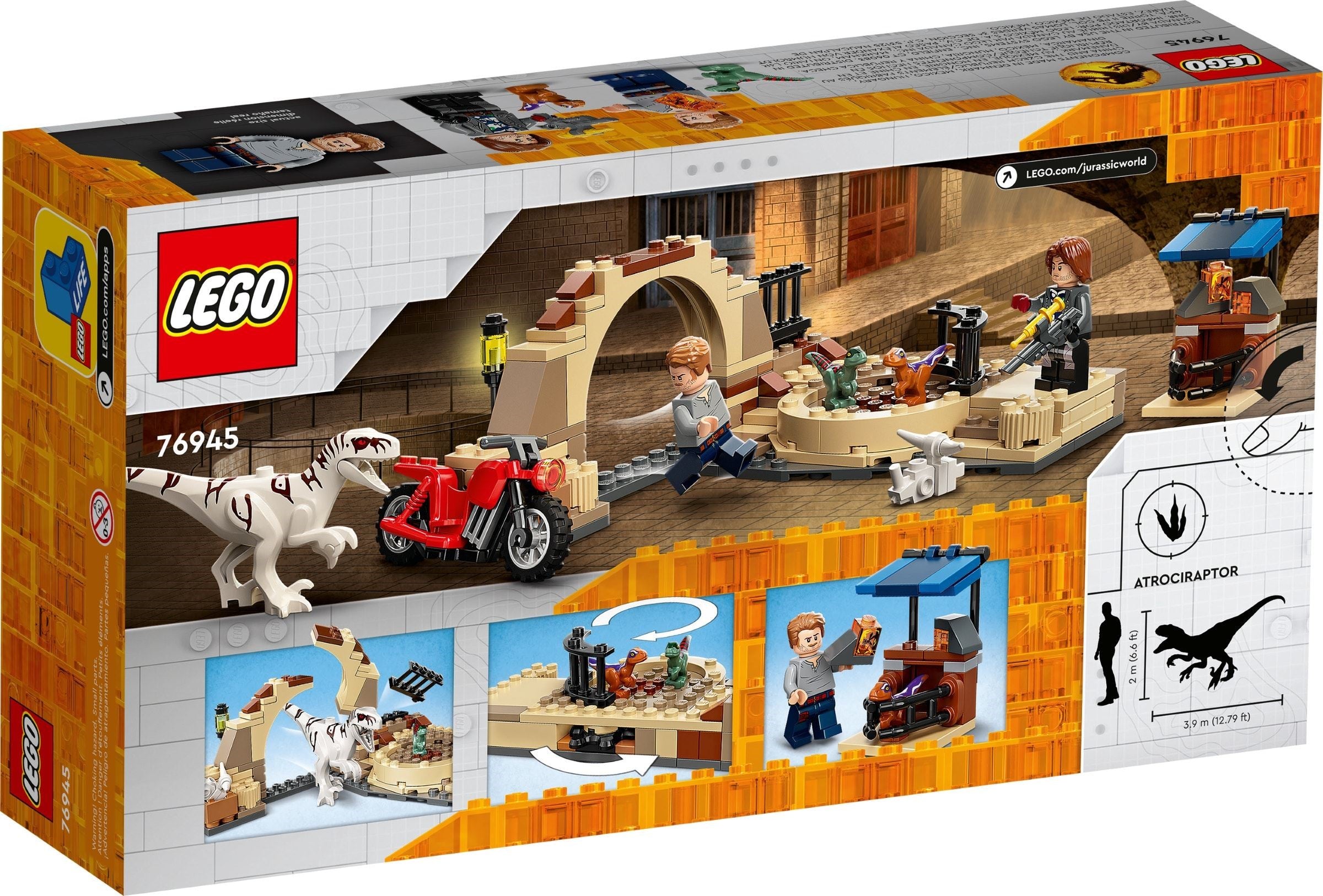 LEGO 76945 Atrociraptor Dinosaur: Bike Chase