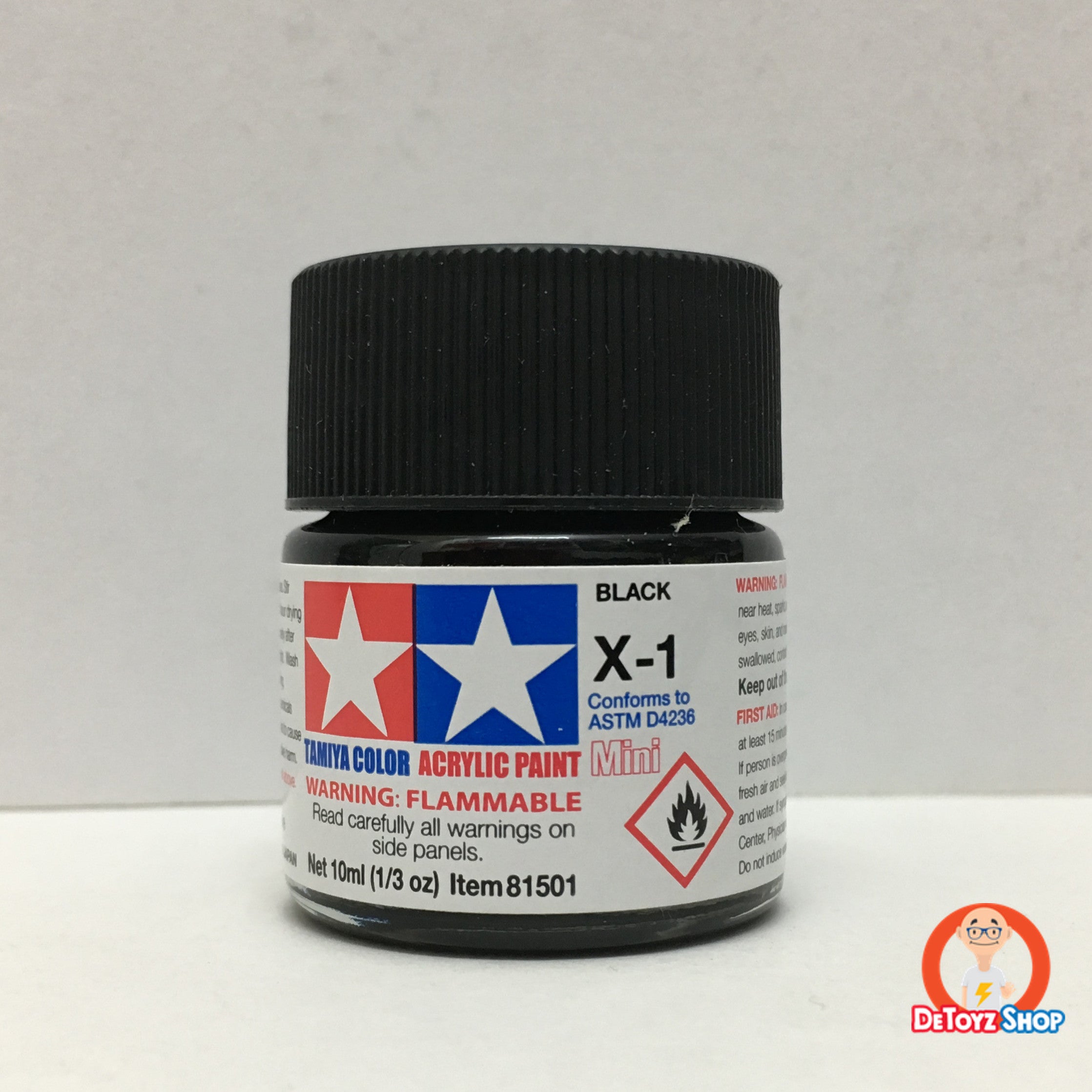 Tamiya Acrylic Color X-1 Black Gloss (10ml)