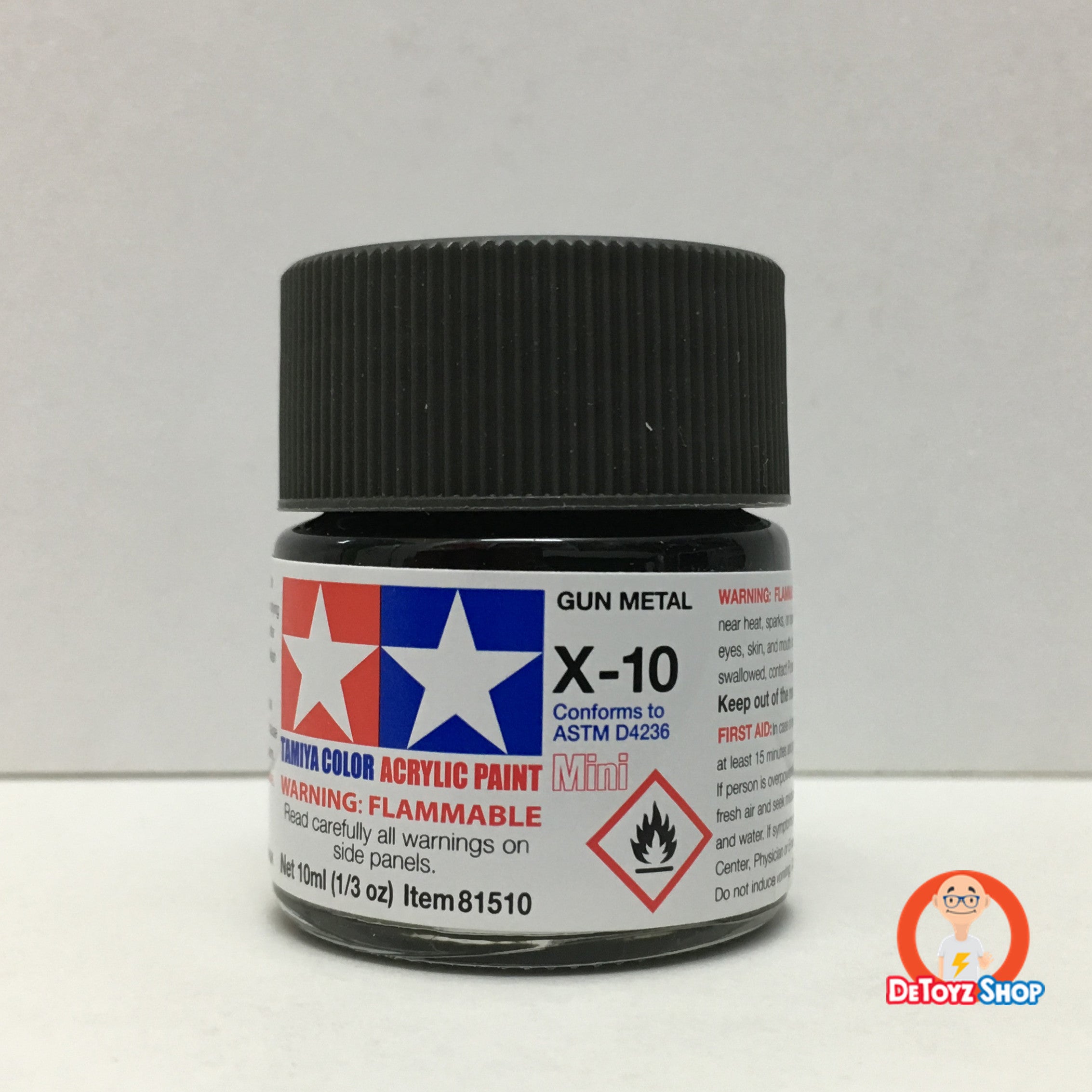 Tamiya Acrylic Color X-10 Gun Metal Gloss (10ml)