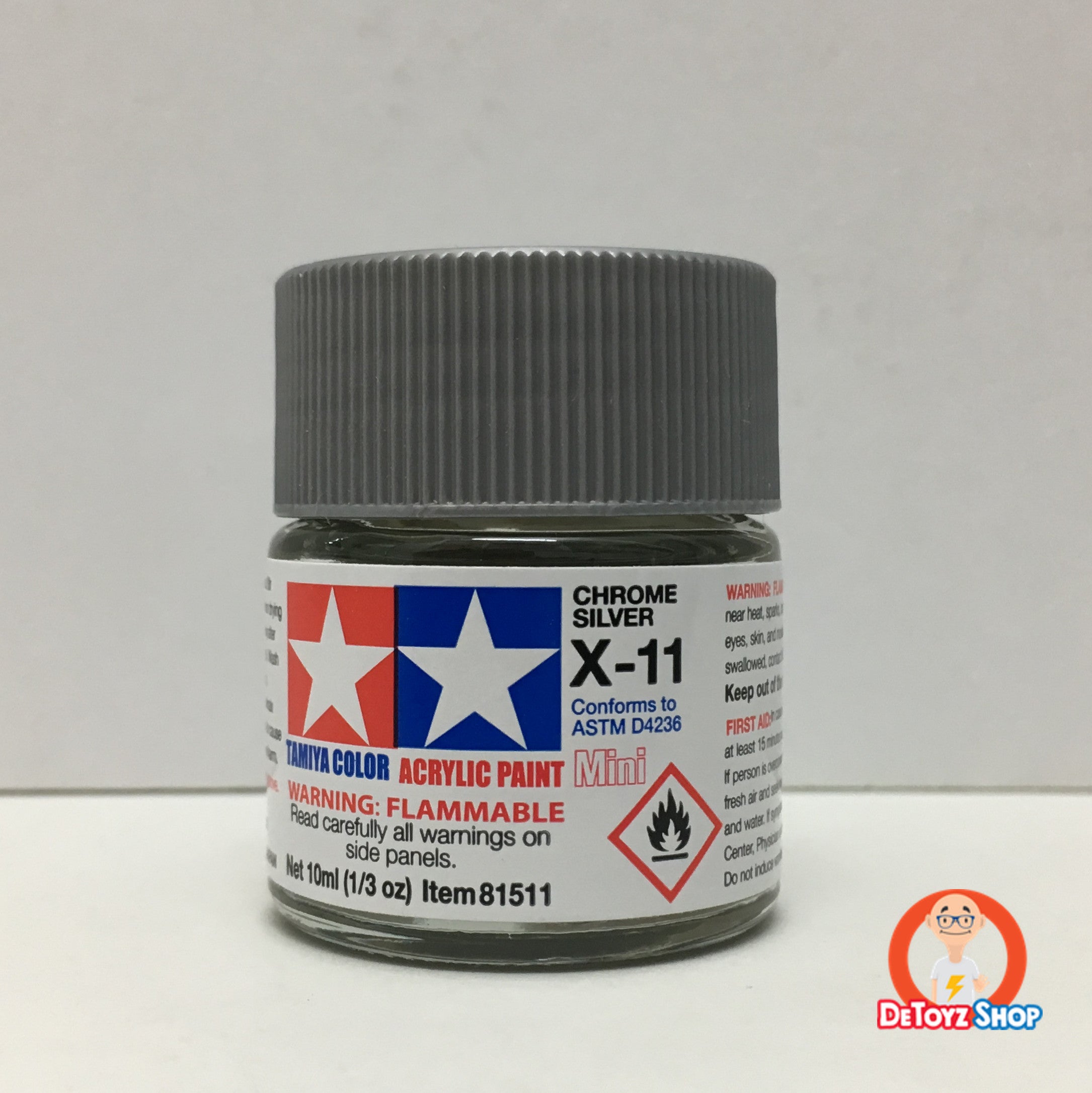 Tamiya Acrylic Color X-11 Chrome Silver Gloss (10ml)