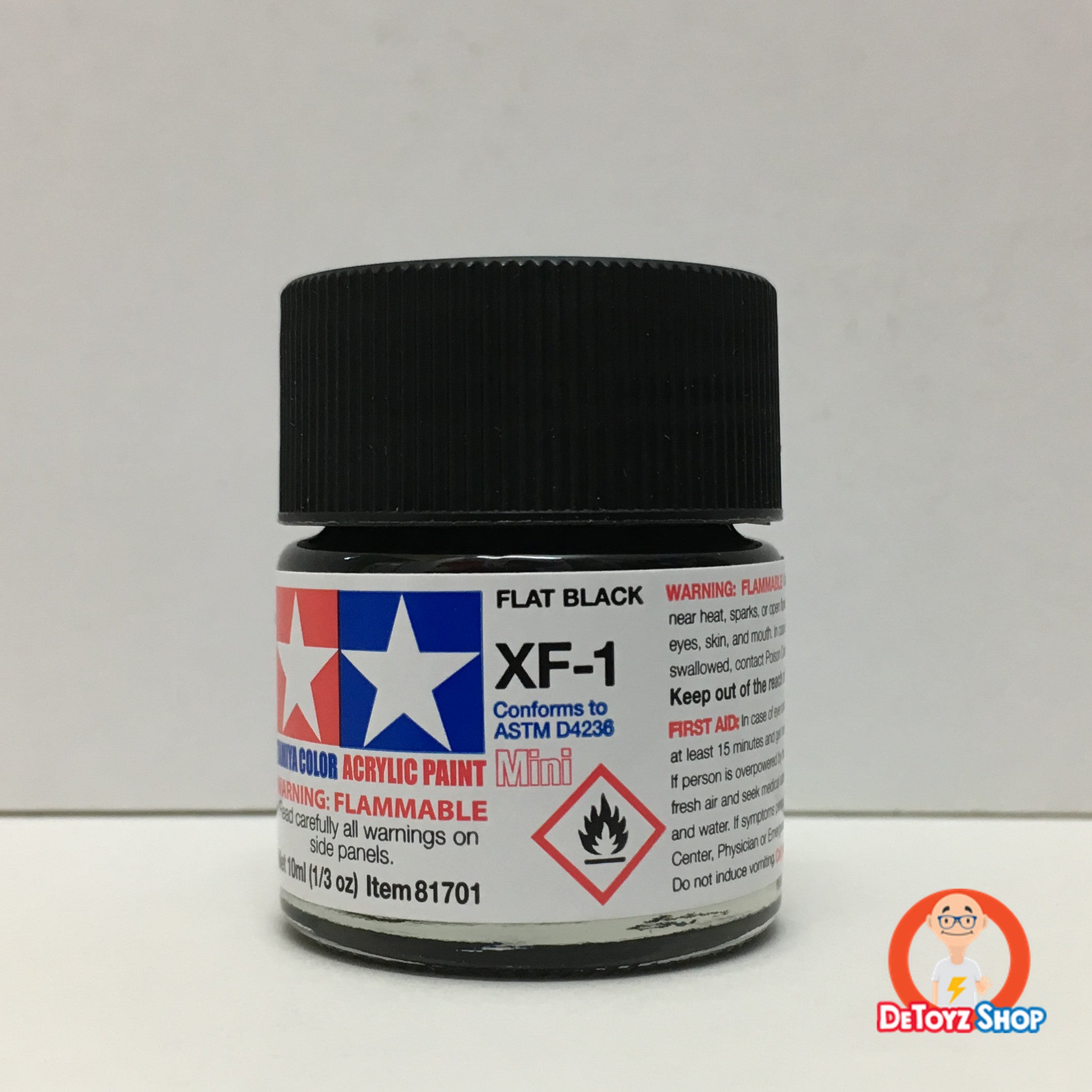 Tamiya Acrylic Color XF-1 Flat Black (10ml)