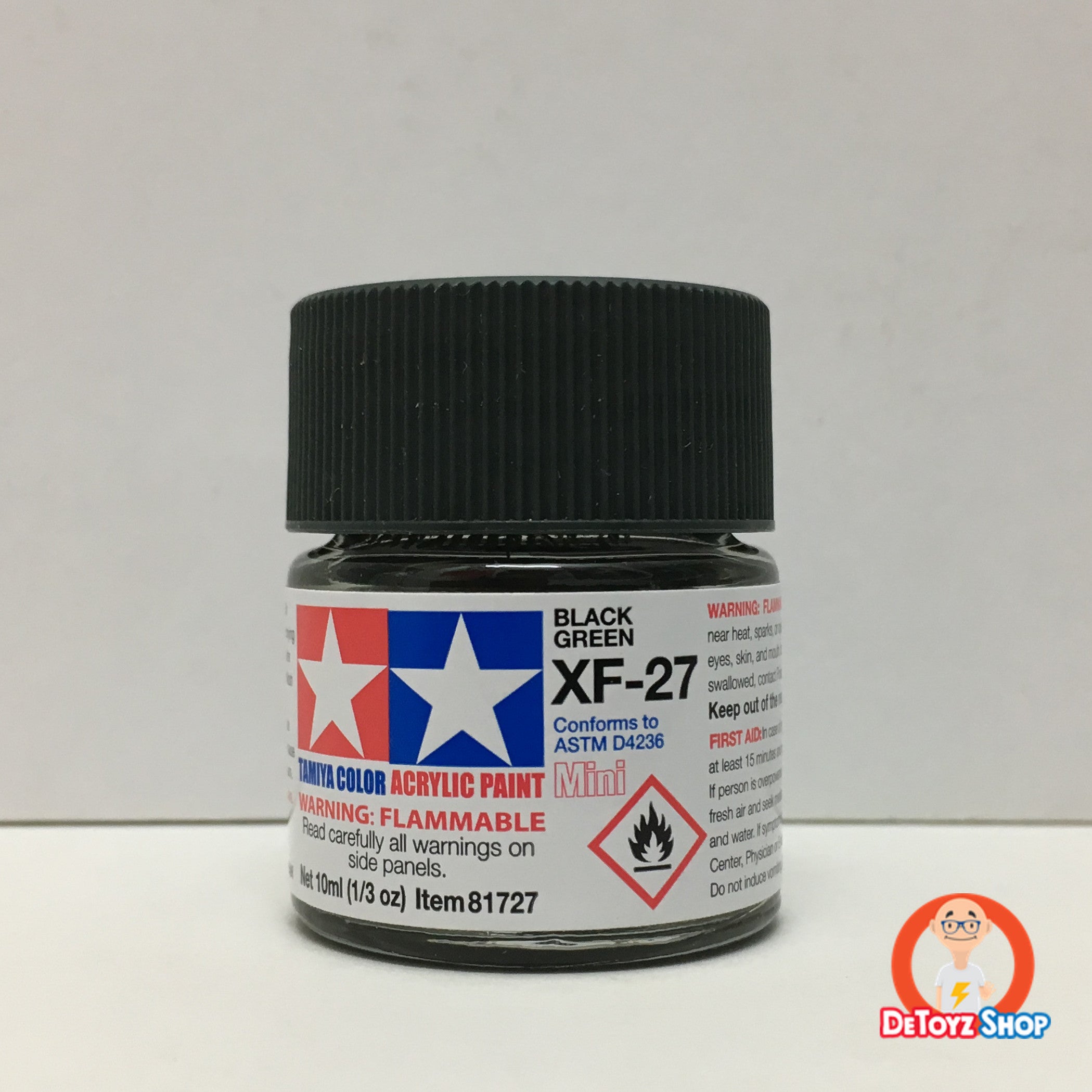 Tamiya Acrylic Color XF-27 Black Green Flat (10ml)