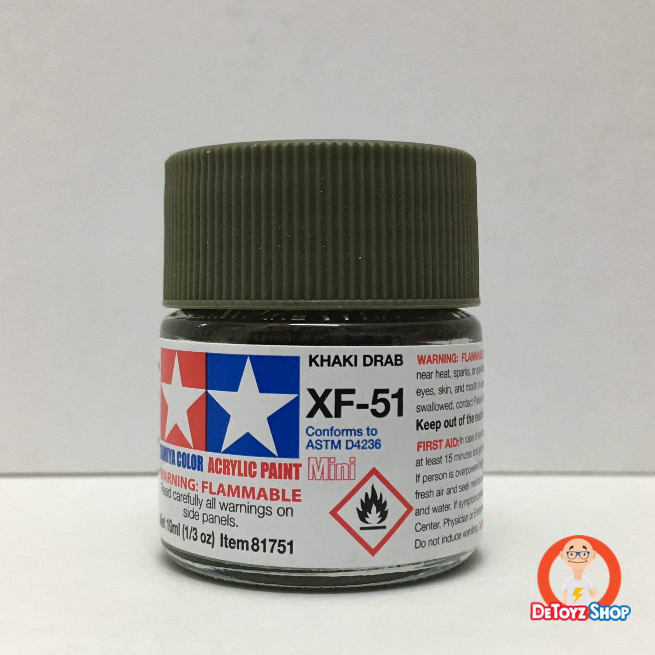 Tamiya Acrylic Color XF-51 Khaki Drab Flat (10ml)