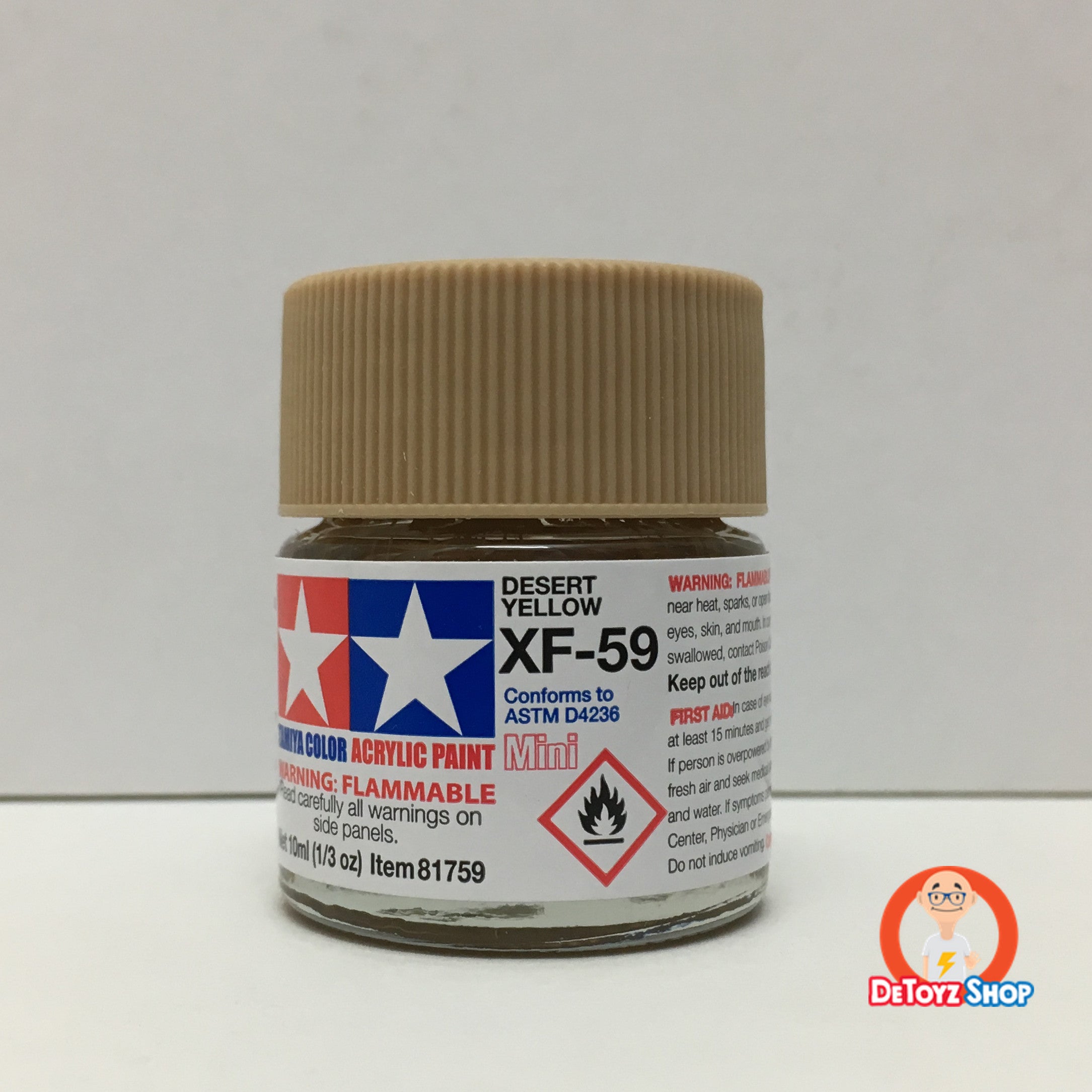 Tamiya Acrylic Color XF-59 Desert Yellow Flat (10ml)