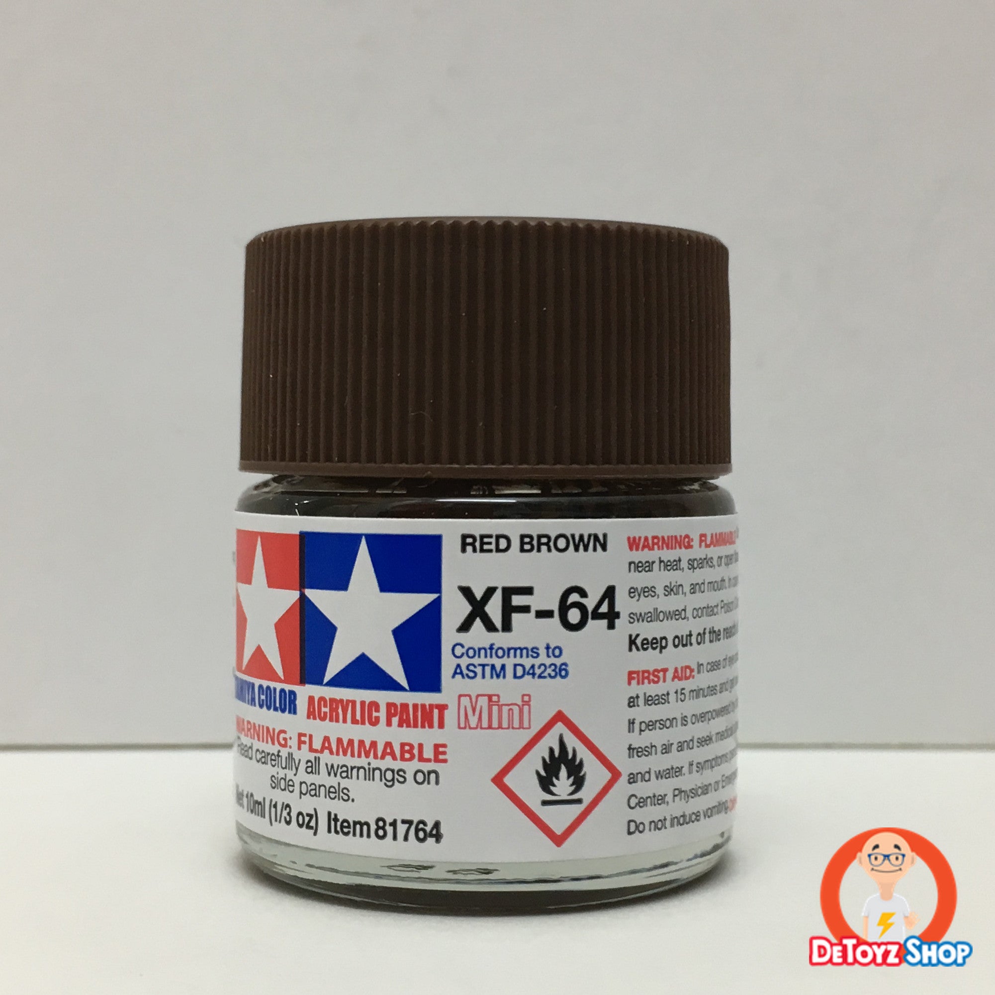Tamiya Acrylic Color XF-64 Red Brown Flat (10ml)
