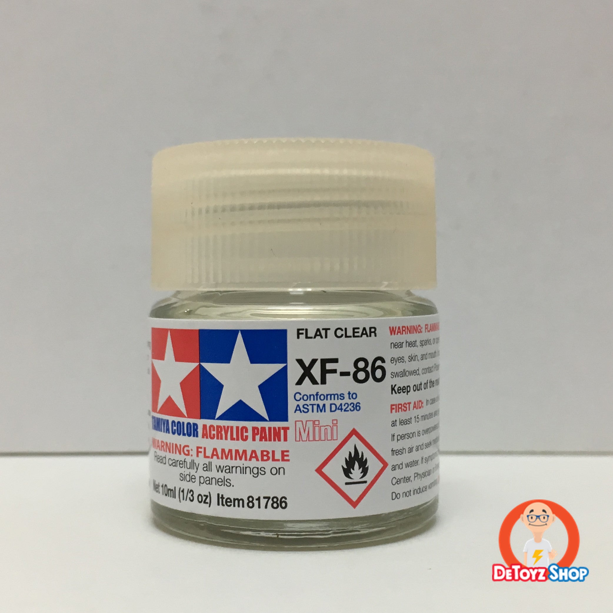 Tamiya Acrylic Color XF-86 Flat Clear (10ml)