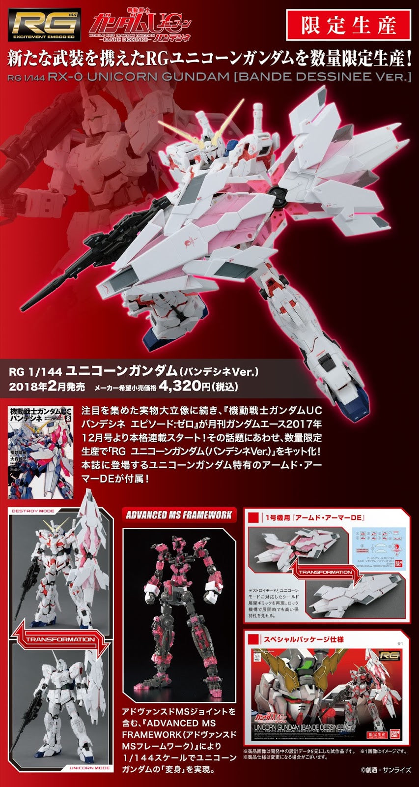 RG 1/144 Unicorn Gundam (Bande Dessinee Ver.)
