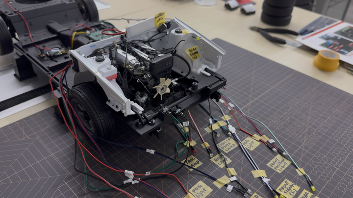 DeAgostini AE86 Build Journal 04 — Issues 34–45: Engine Bay, Steering & Electrical System
