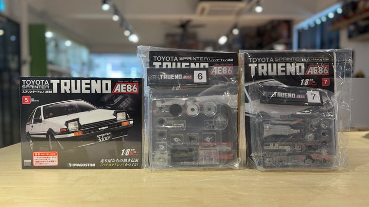 DeAgostini AE86 – Issue #5–#7 (Packaging + Parts Review)