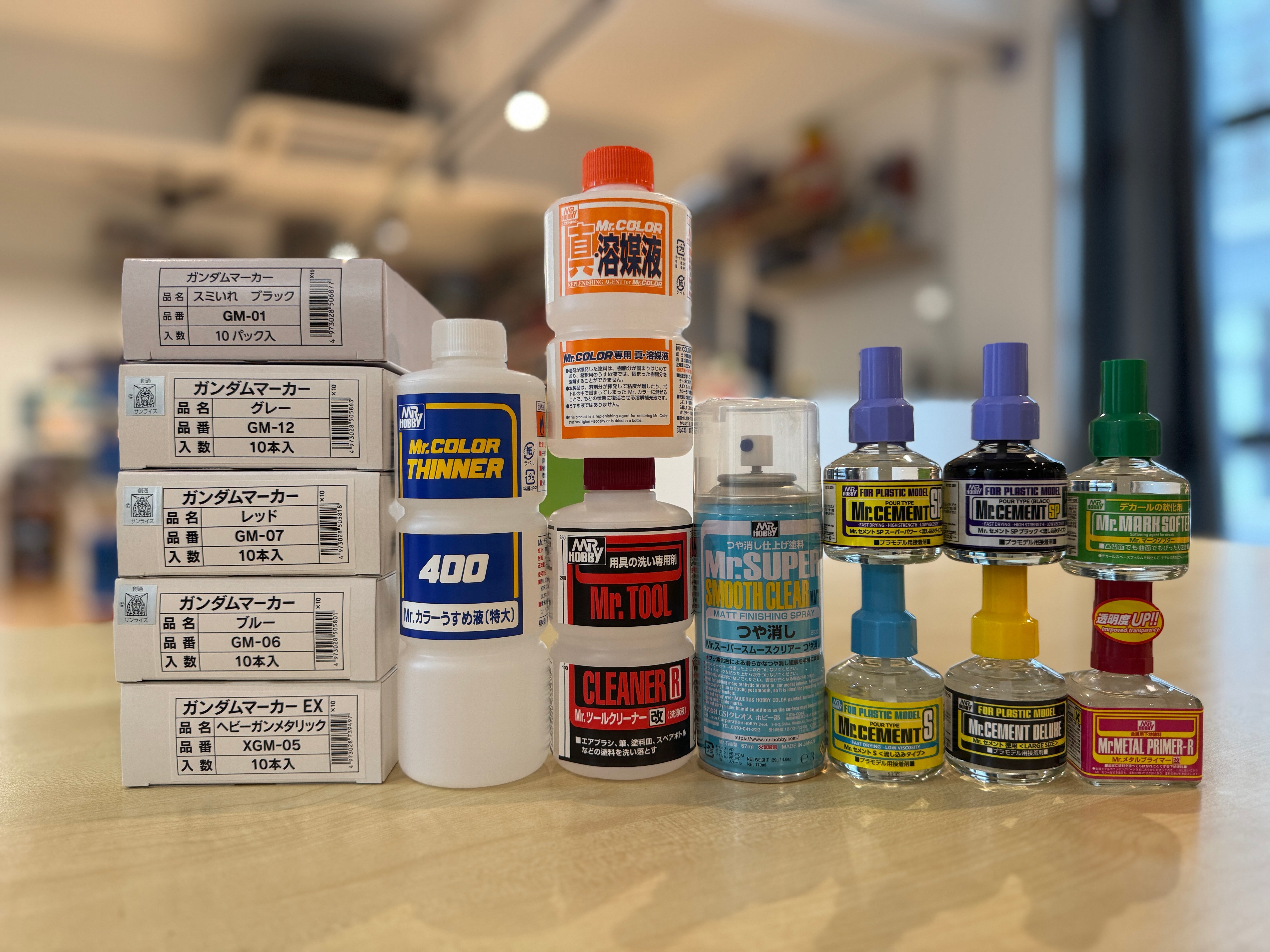 Mr Color Thinners, Mr Cements and Gundam Markers