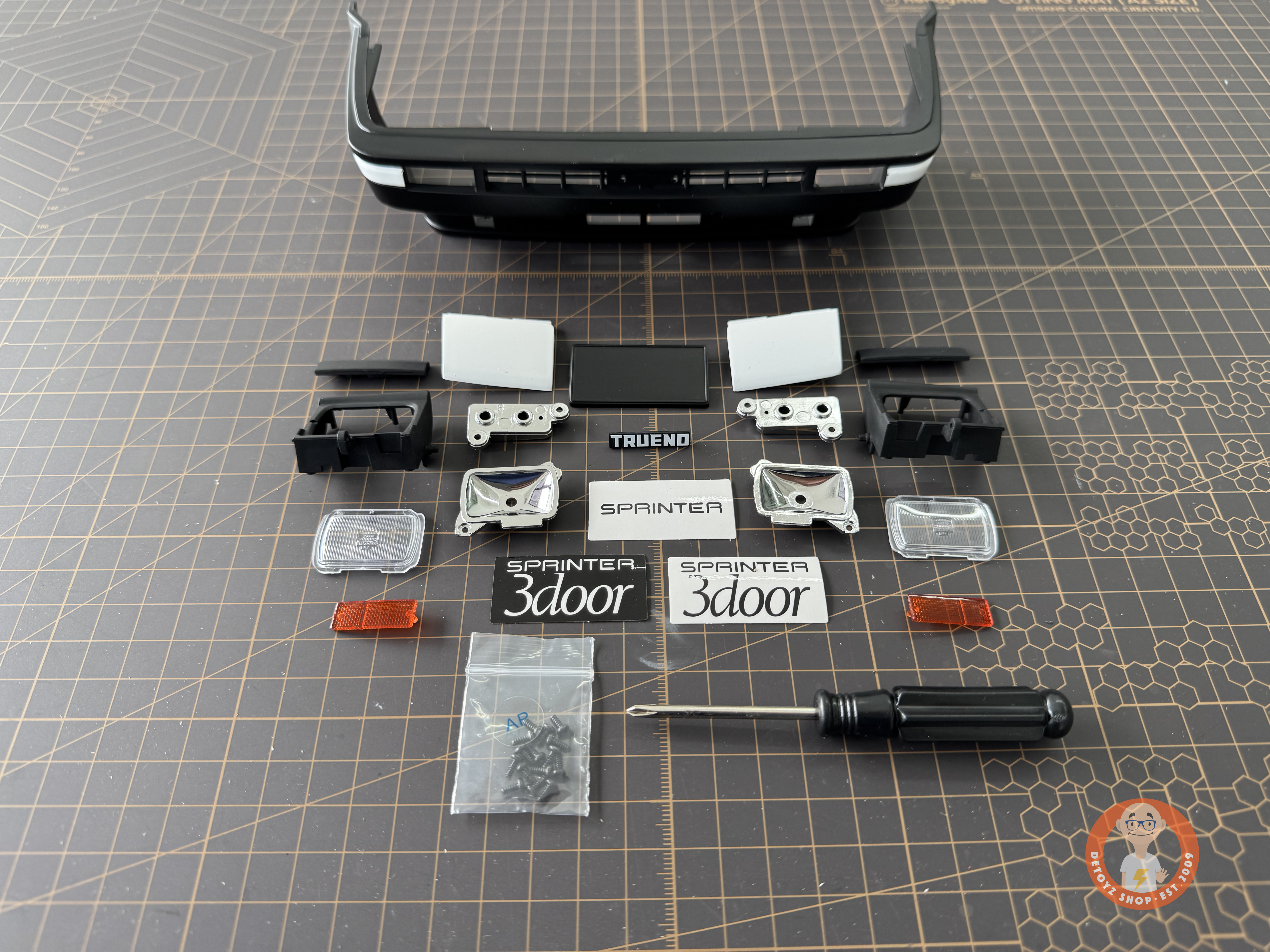 DeAgostini AE86 Issue 1 parts layout