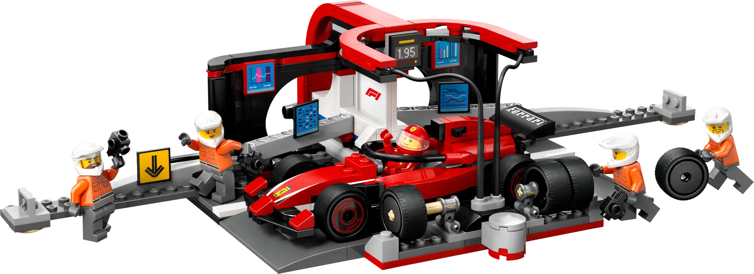 LEGO 60443 F1 Pit Stop & Pit Crew with Ferrari Car