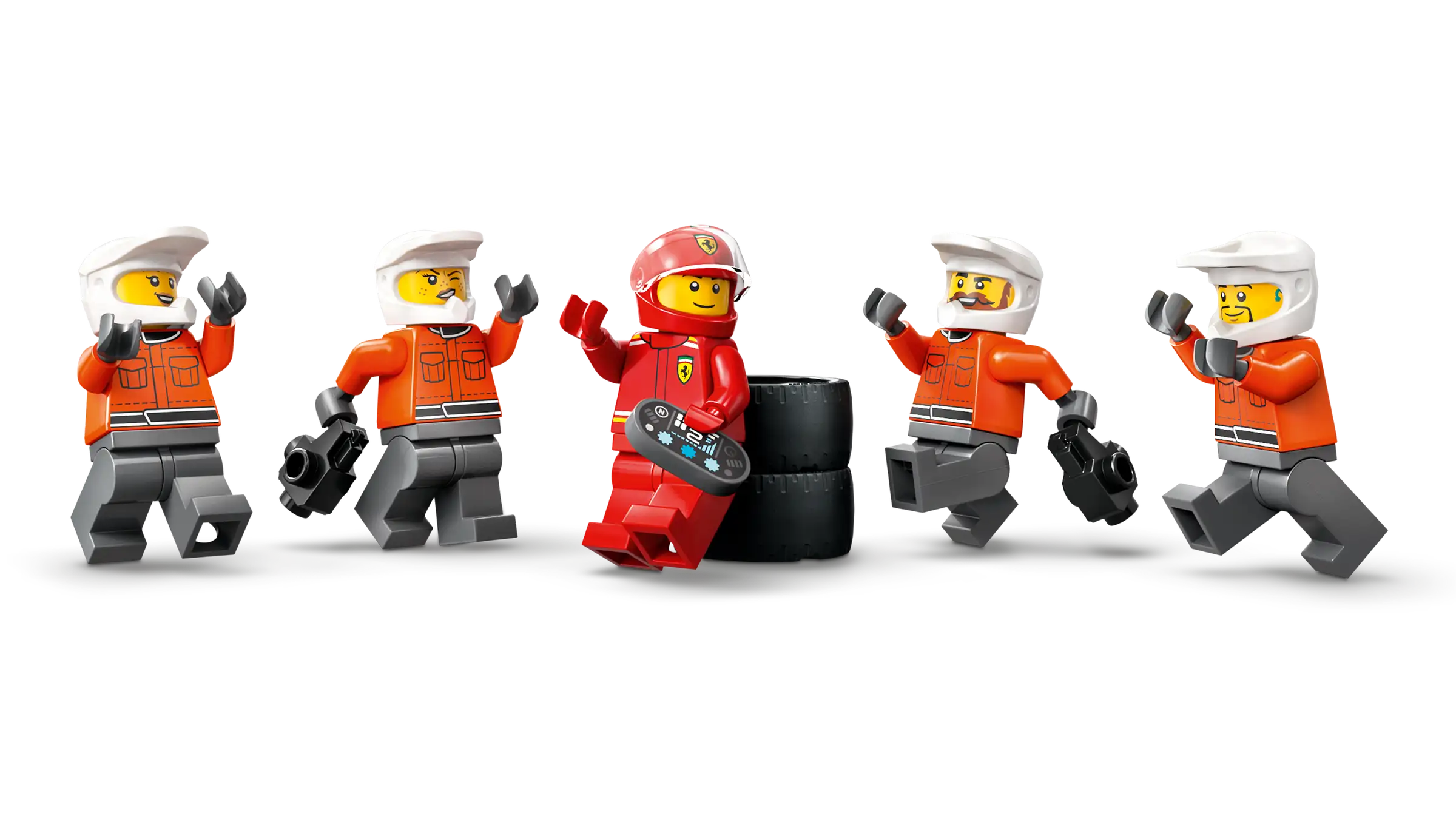 LEGO 60443 F1 Pit Stop & Pit Crew with Ferrari Car