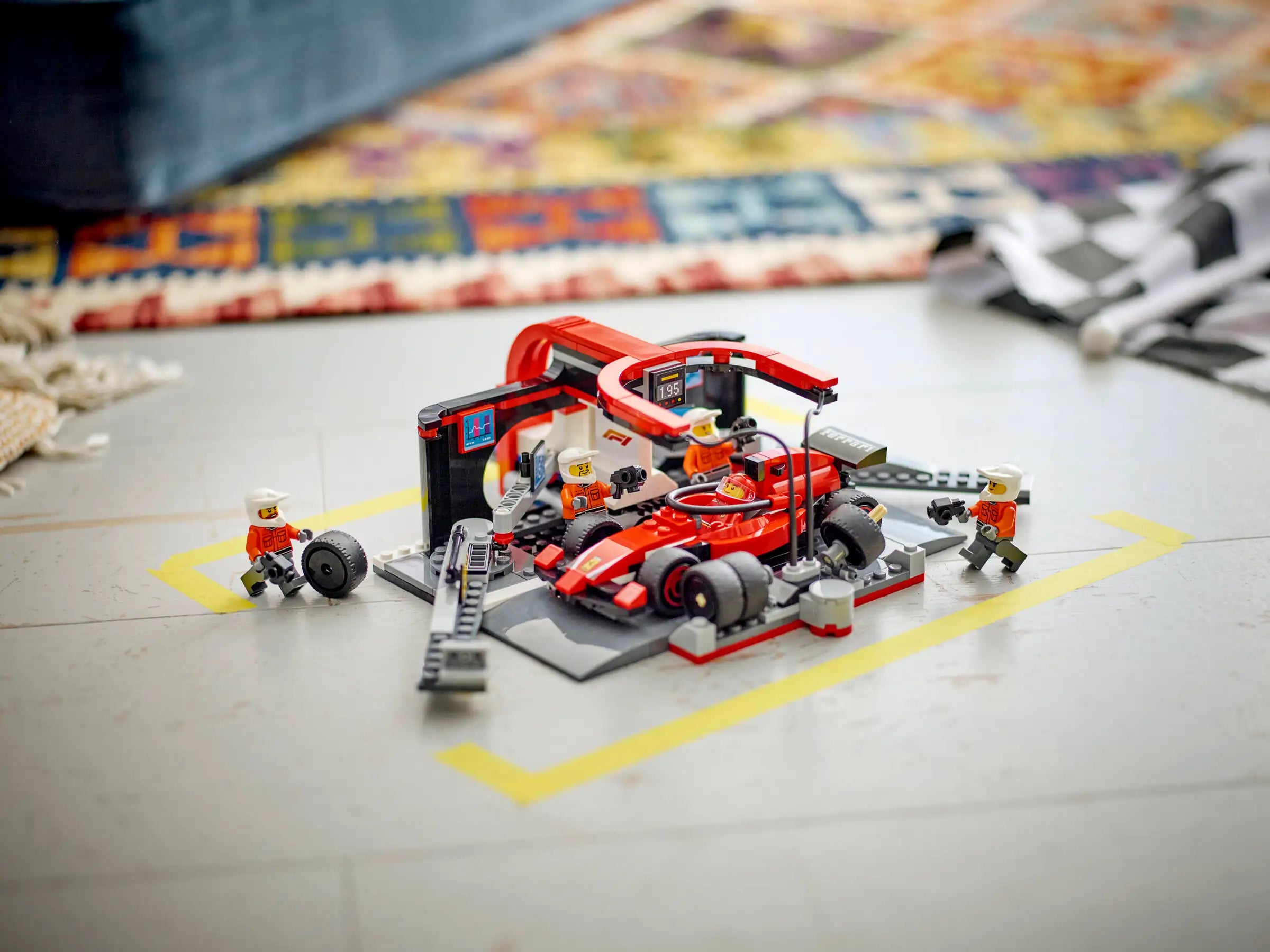 LEGO 60443 F1 Pit Stop & Pit Crew with Ferrari Car