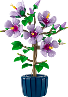 LEGO 10372 Hibiscus in a blue pot on a white background