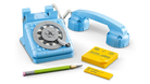 LEGO 31174 Retro Telephone set with a pen and paper on a white background