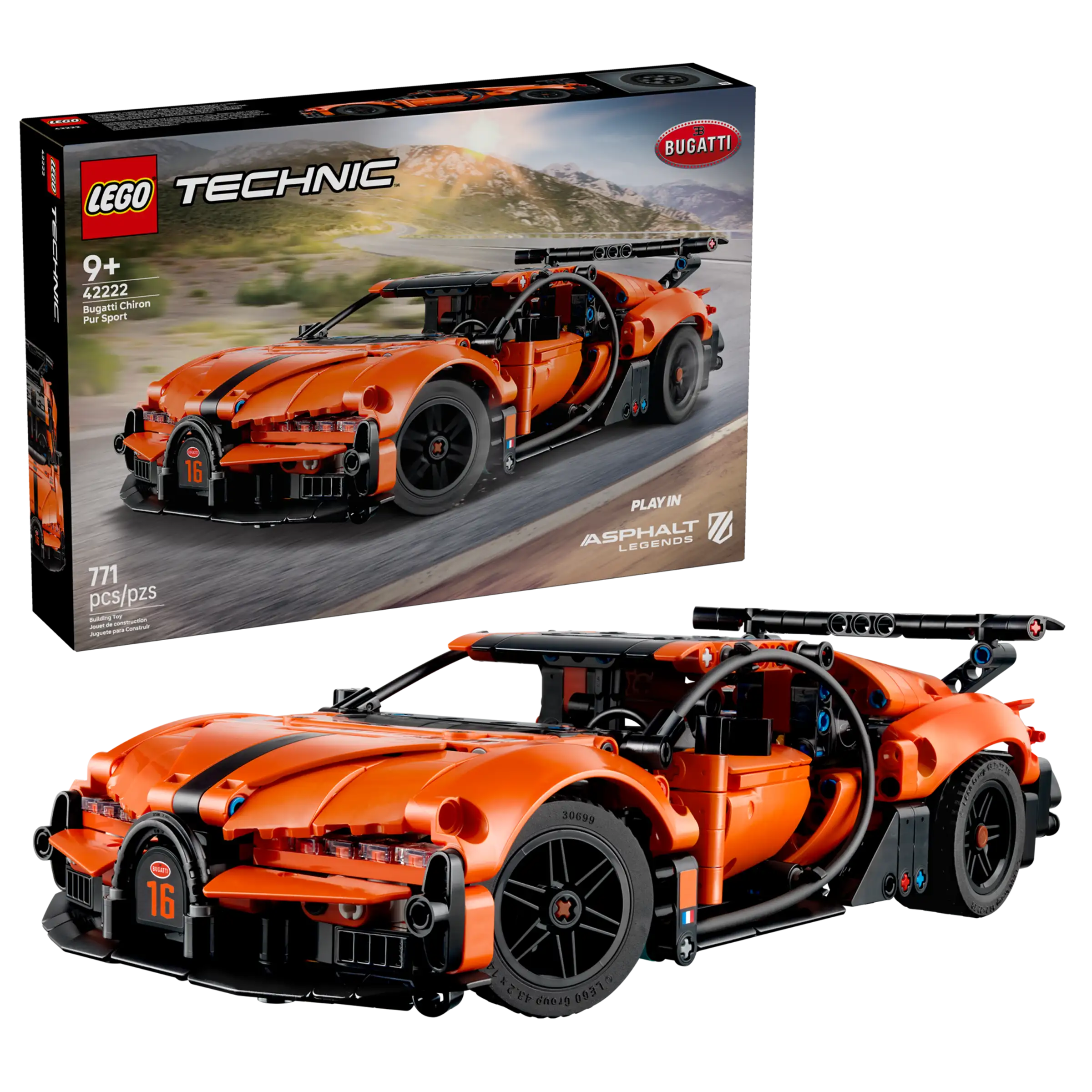 LEGO 42222 Bugatti Chiron Pur Sport Hypercar