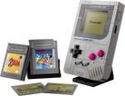 LEGO 72046 Game Boy console with two games and a carrying case on a white background