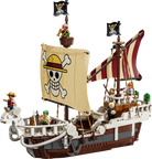 LEGO 75639 The Going Merry Pirate Ship model made of building blocks with flags and figures on a white background
