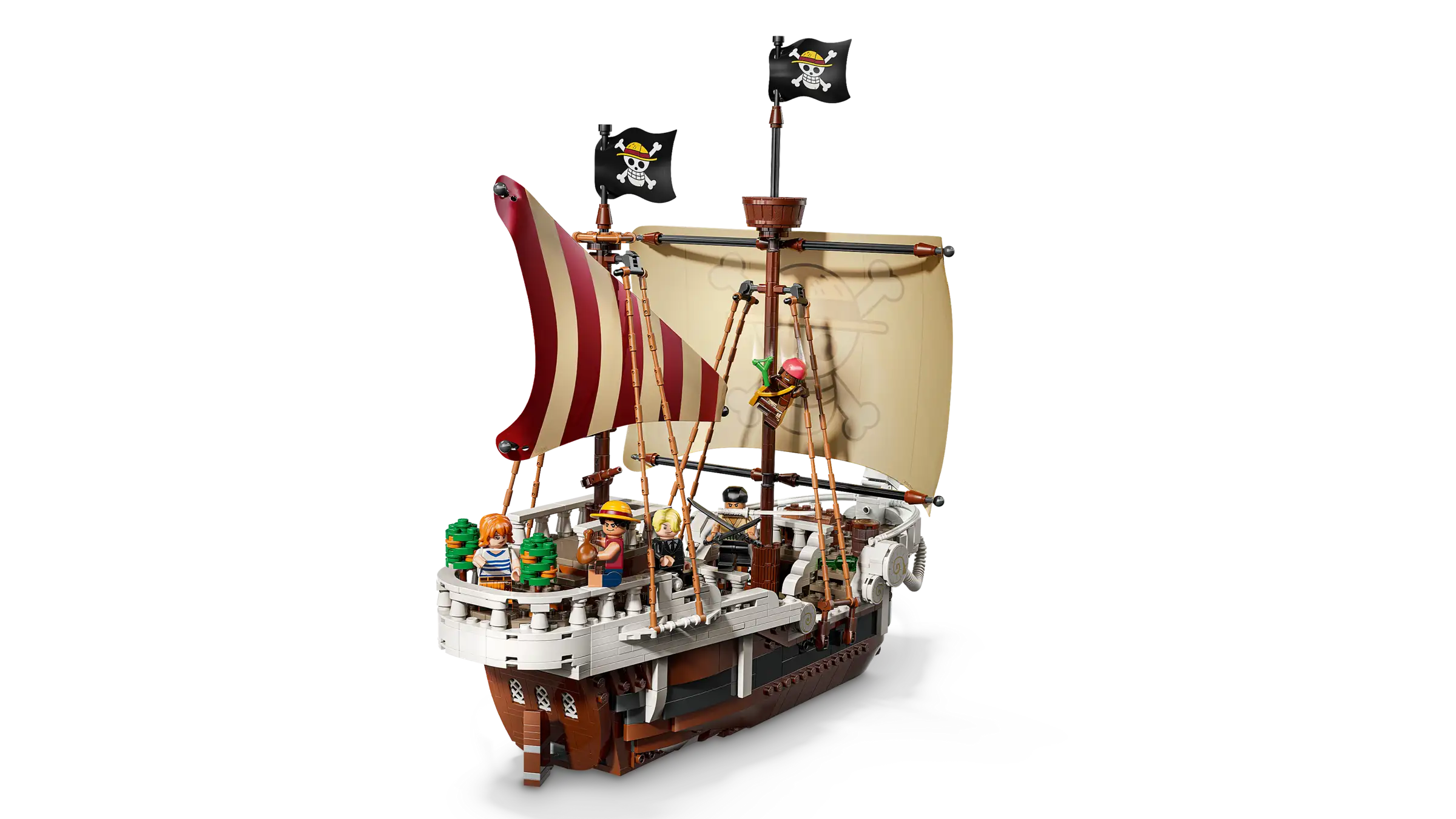 LEGO 75639 The Going Merry Pirate Ship model made of building blocks on a white background