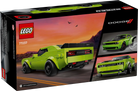 LEGO 77237 Dodge Challenger SRT Hellcat set packaging with green car and sunset scene
