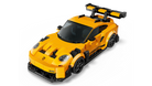 LEGO 77239 Porsche 911 GT3 RS - Yellow toy sports car with black details on a white background