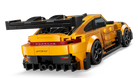 LEGO 77239 Porsche 911 GT3 RS - Yellow Porsche GT3 RS model car made of interlocking bricks on a white background