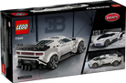 LEGO Bugatti car set packaging with model and brand logos.