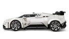 LEGO 77240 Bugatti Centodieci - White sports car model made of interlocking bricks on a white background