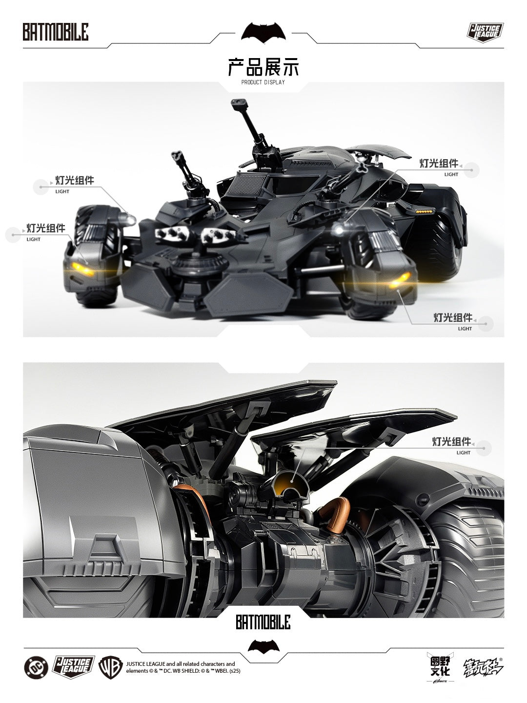 Xi Wan She (喜玩社) 1/12 Batmobile Model Kit (BvS & Justice League)